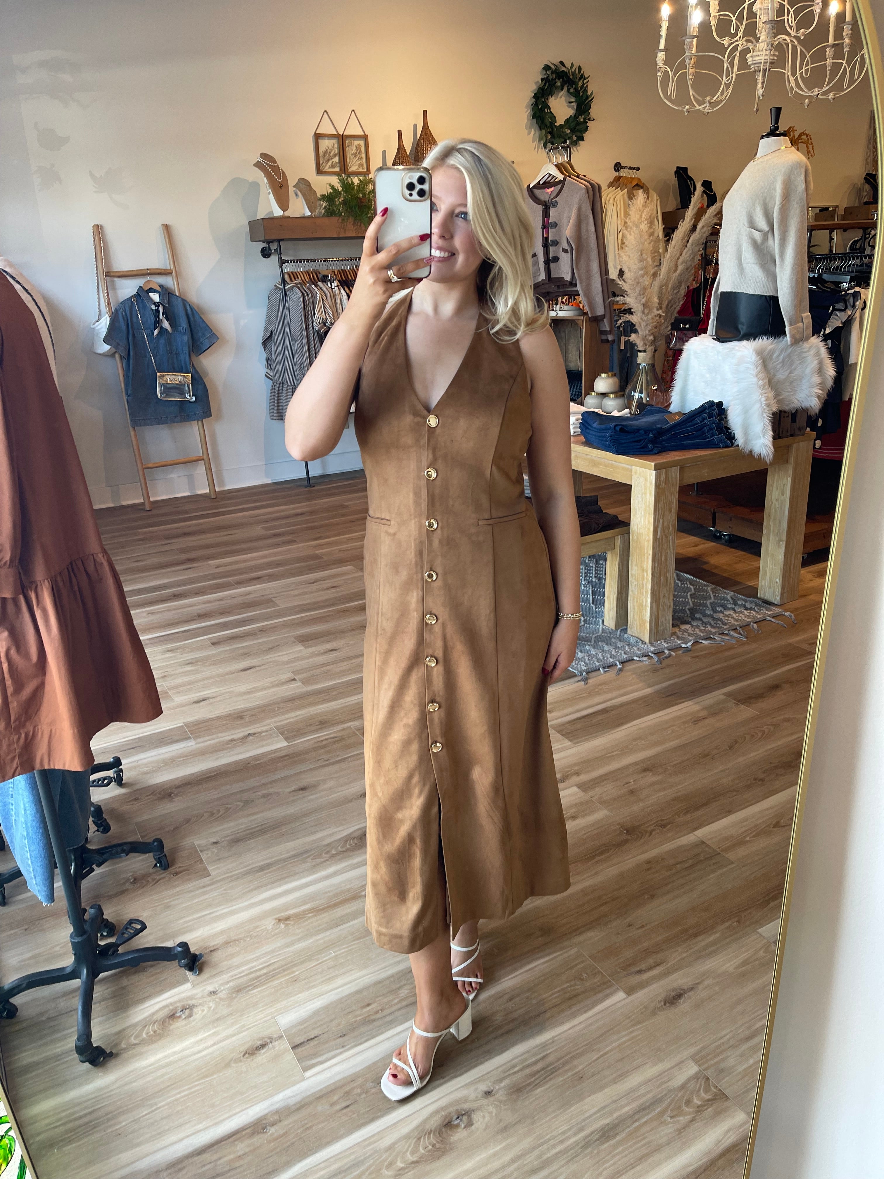 Staude Suede Midi Dress