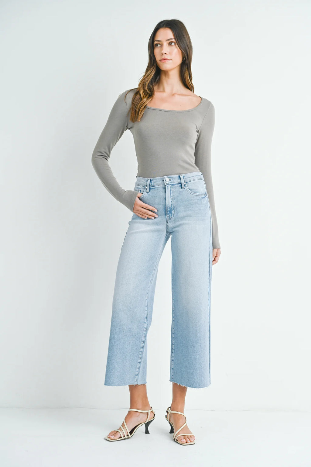 Scissor Cut Wide Leg Denim