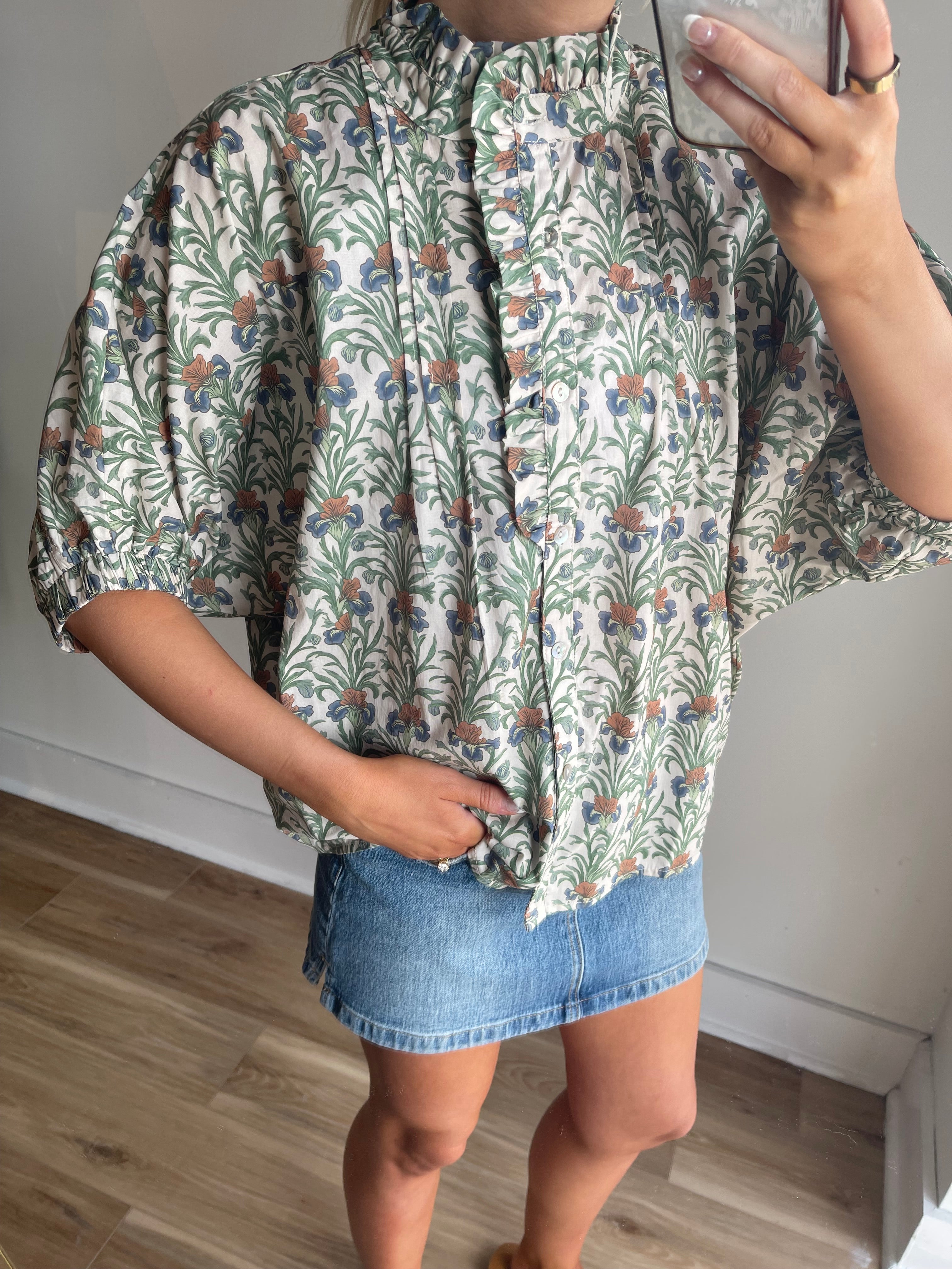 Iris Floral Top