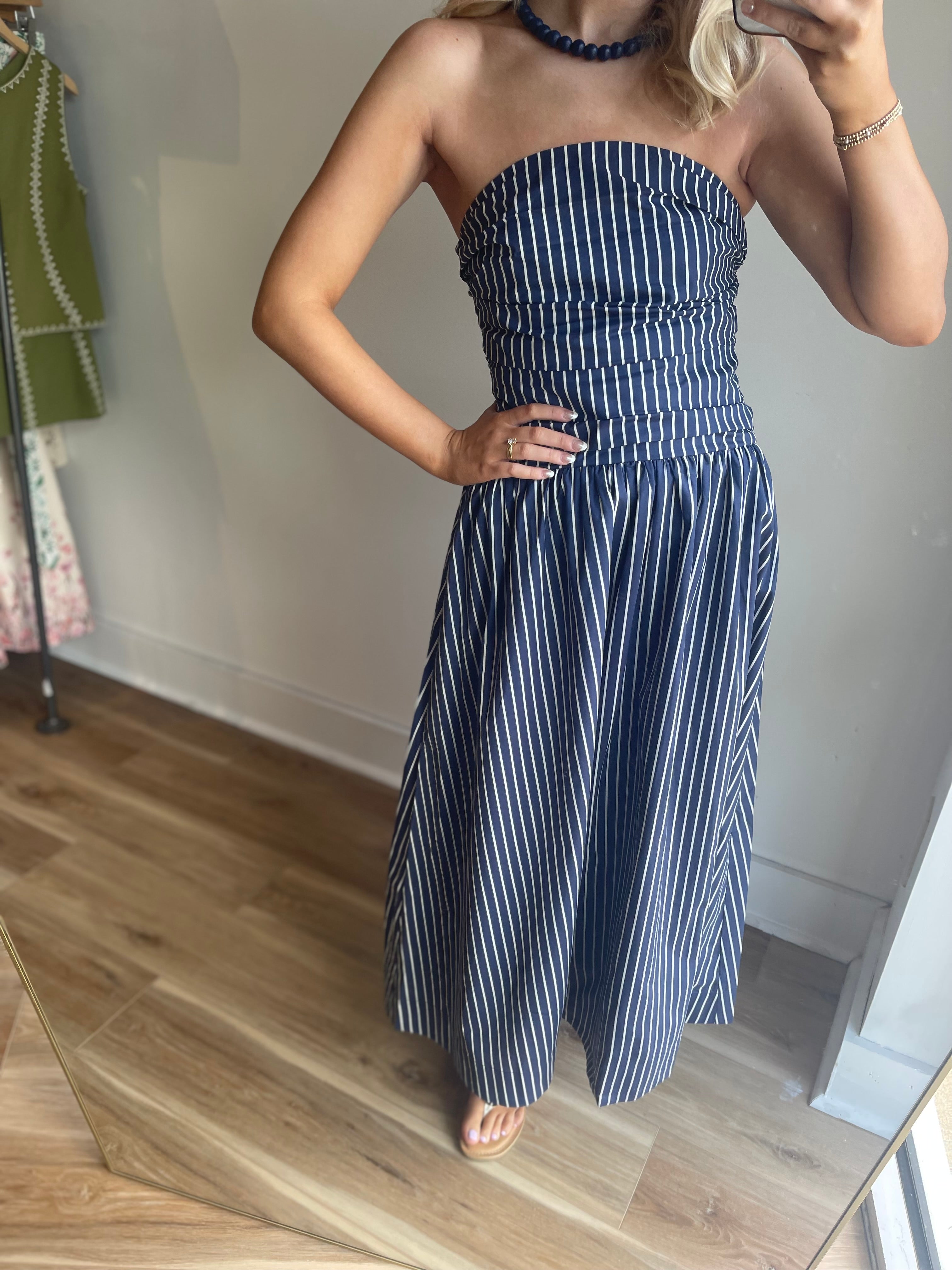 Eliana Strapless Midi Dress