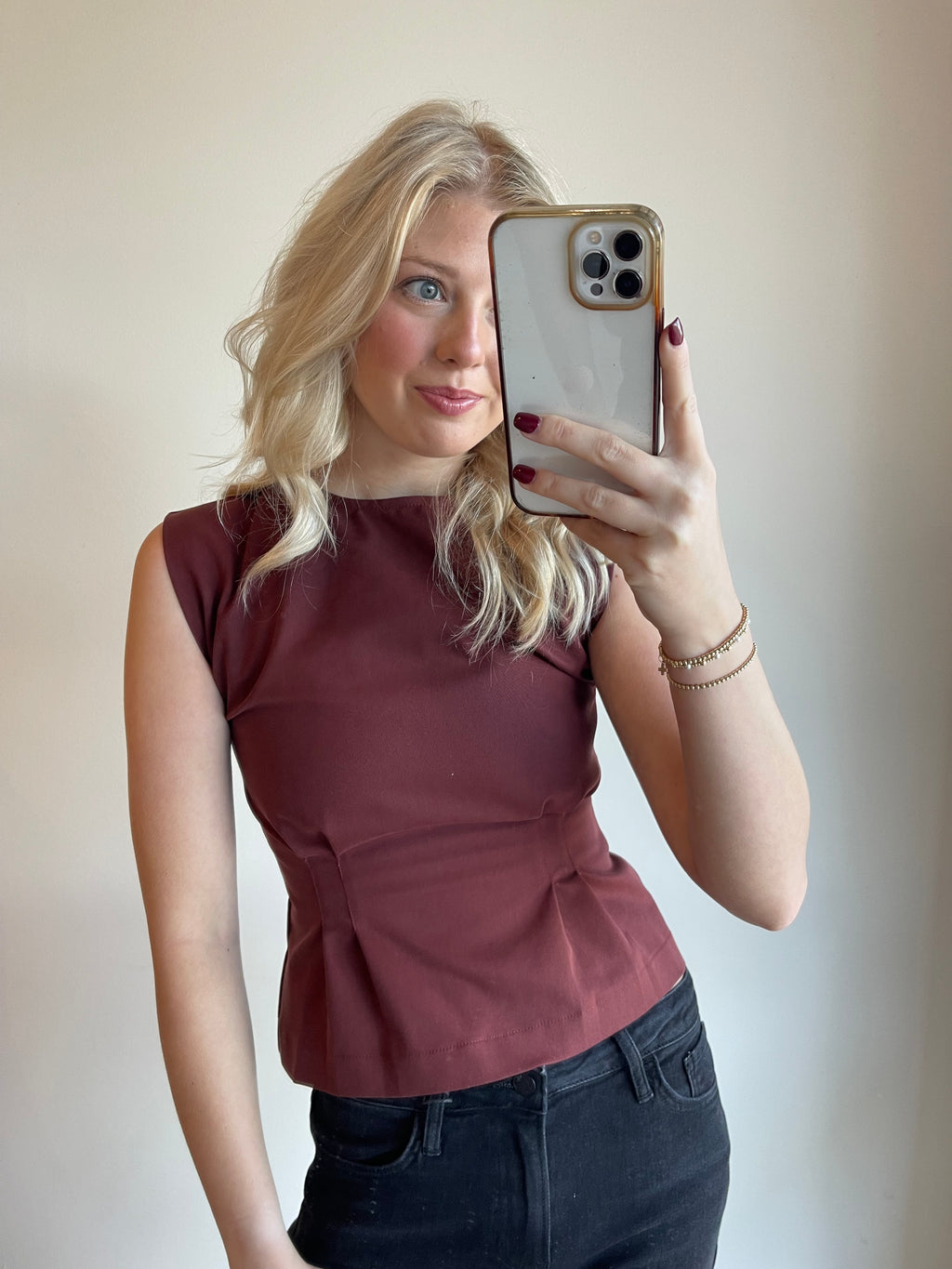 Lottie Pleated Top
