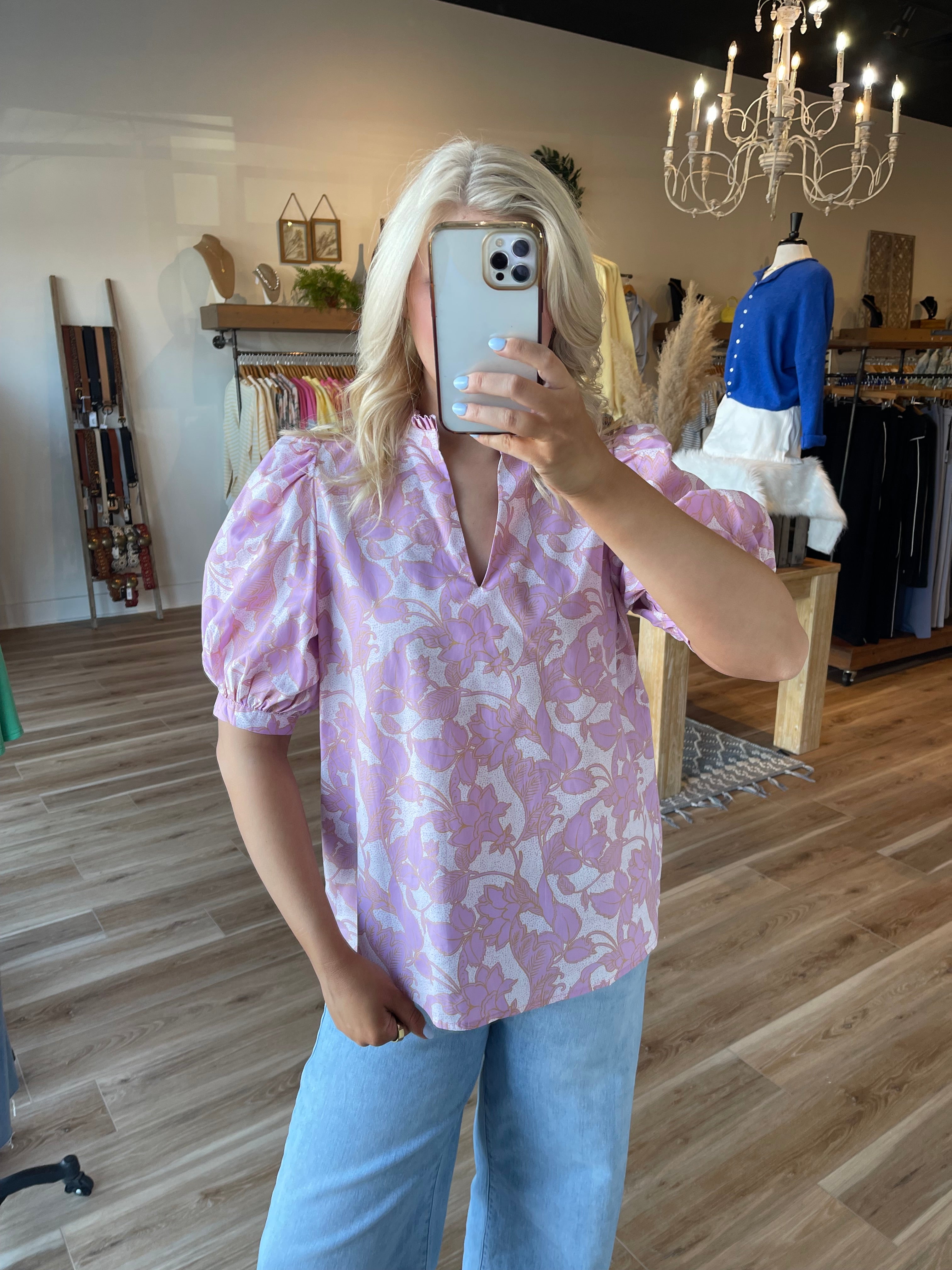 Daney Floral Puff Sleeve Top