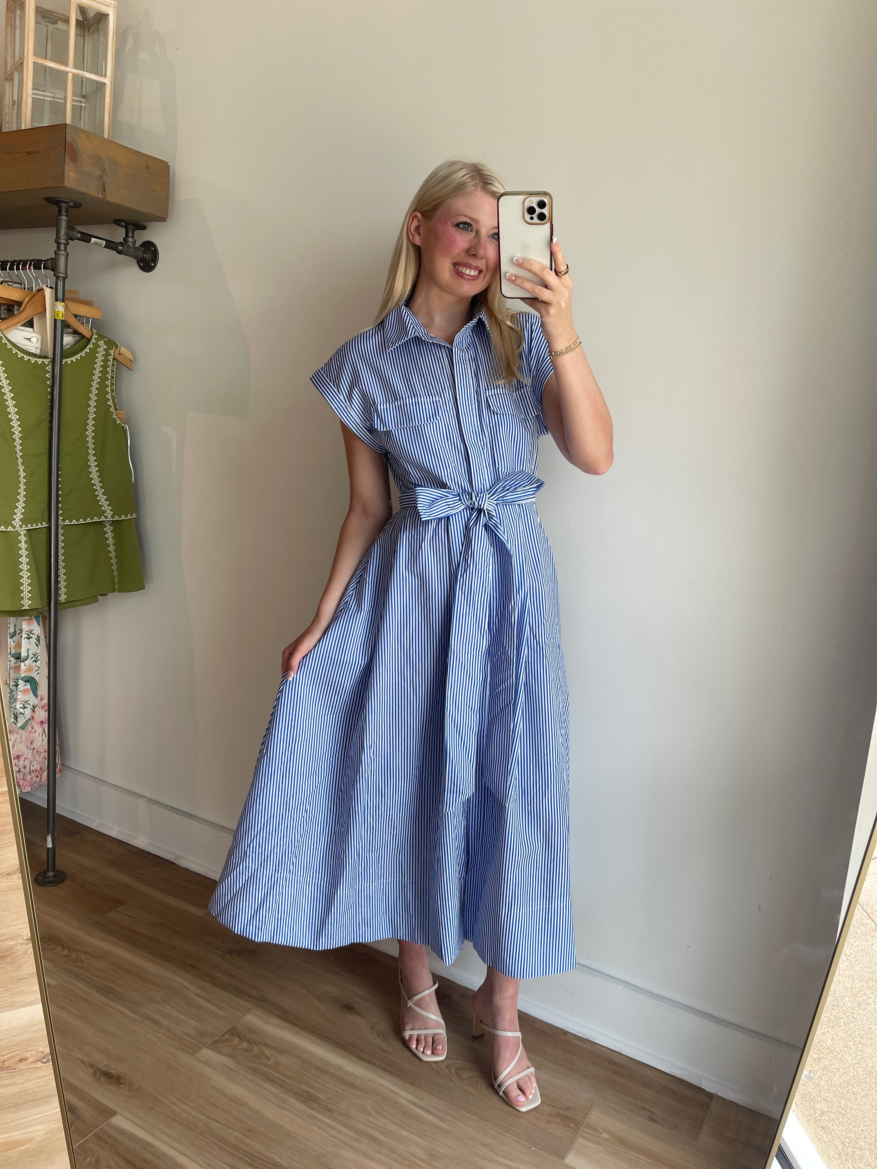 June Stripe Shirt Dress