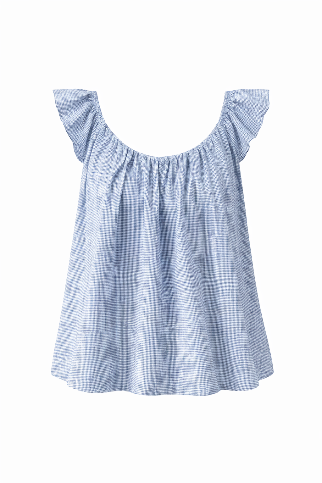 Gingham Puff Sleeve Top