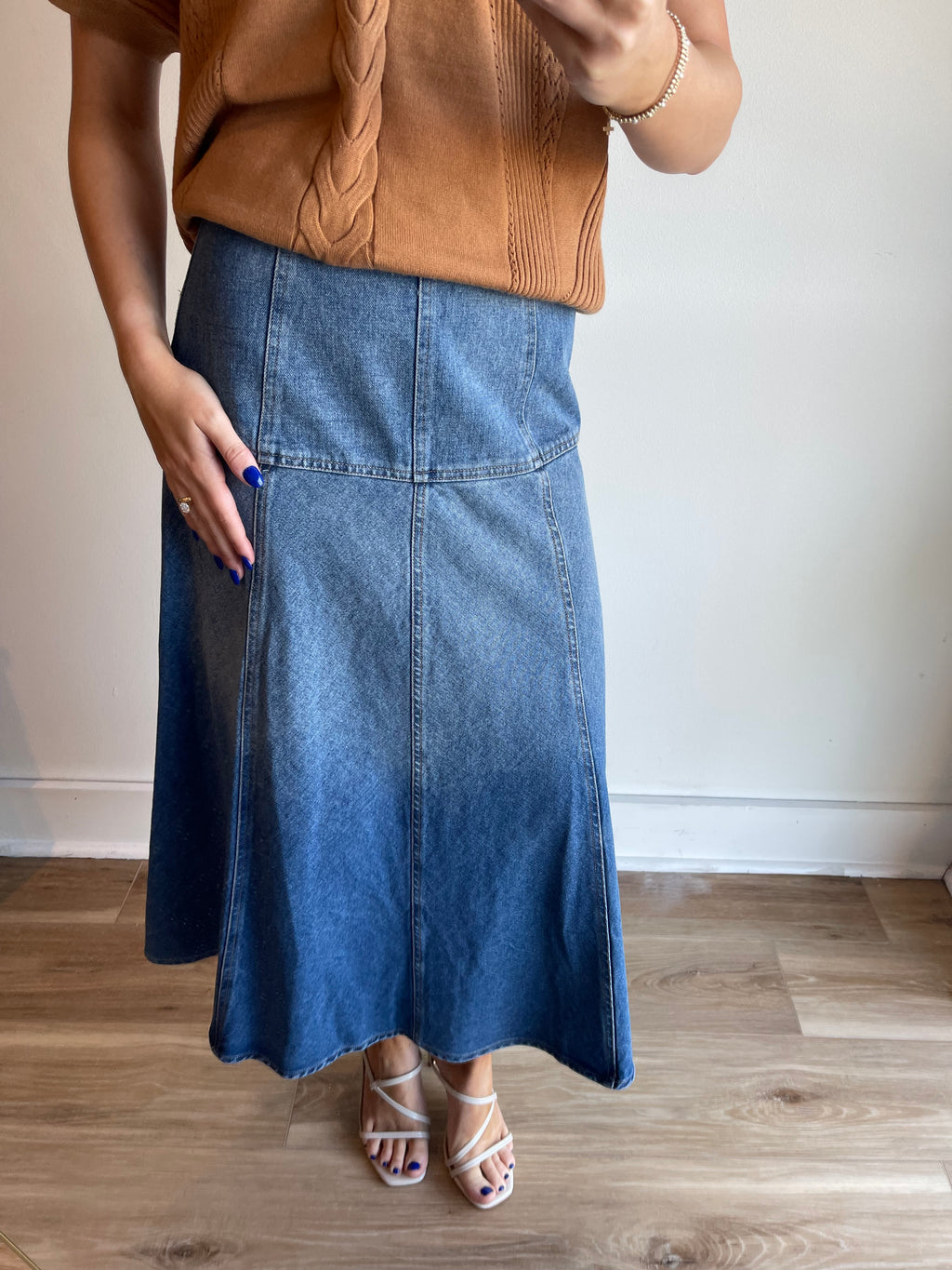 Darby Denim Midi Skirt