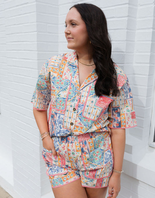 Posey Printed Button Down