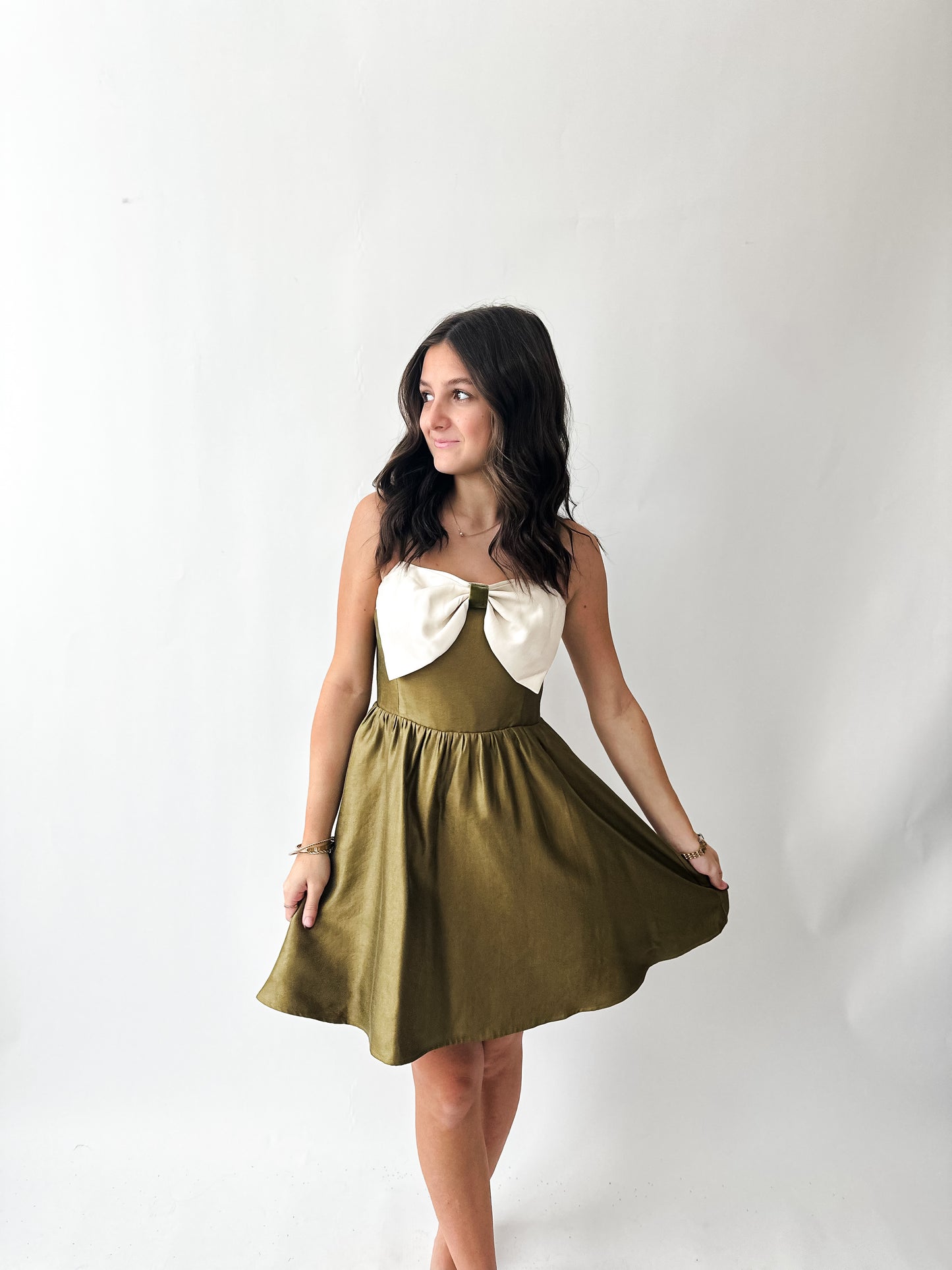 Jasmine Bow Front Mini Dress