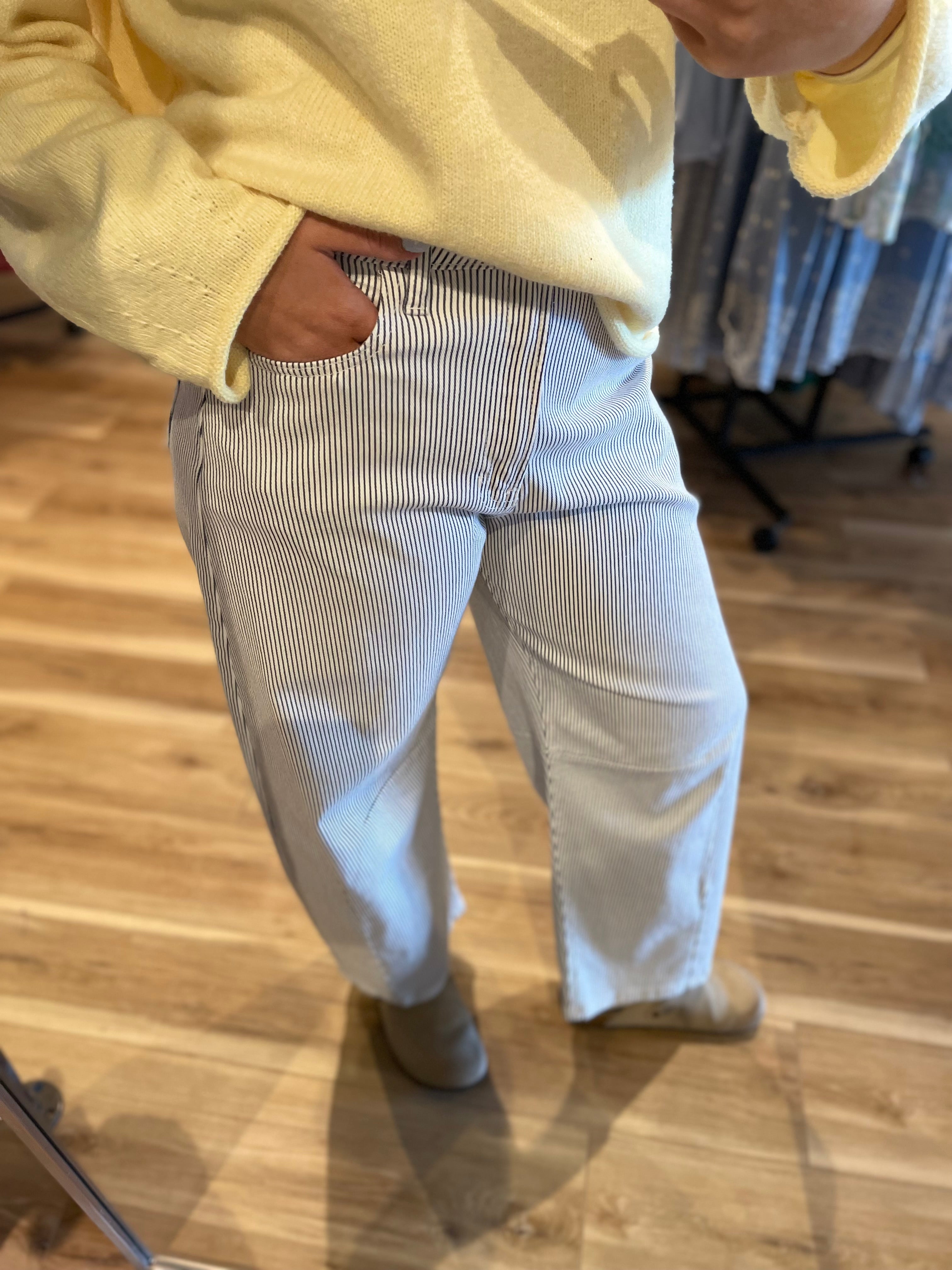 Striped Barrel Jeans