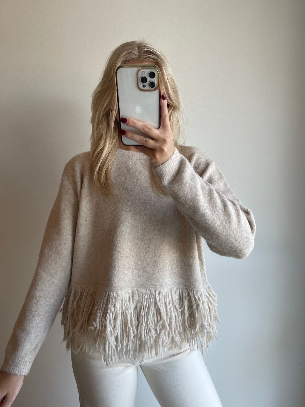 Amber Fringe Knit Top