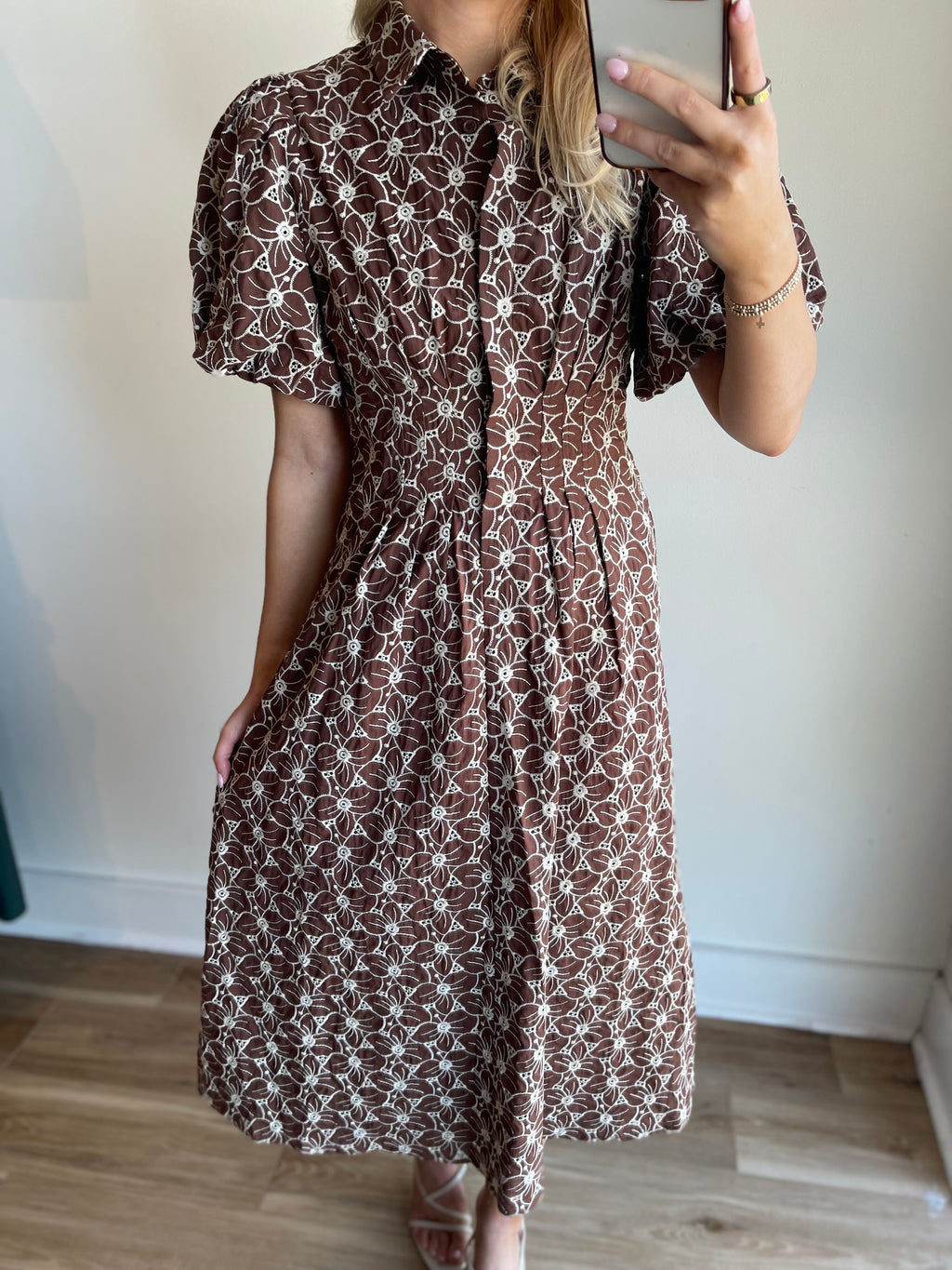 Flora Eyelet Midi Dress