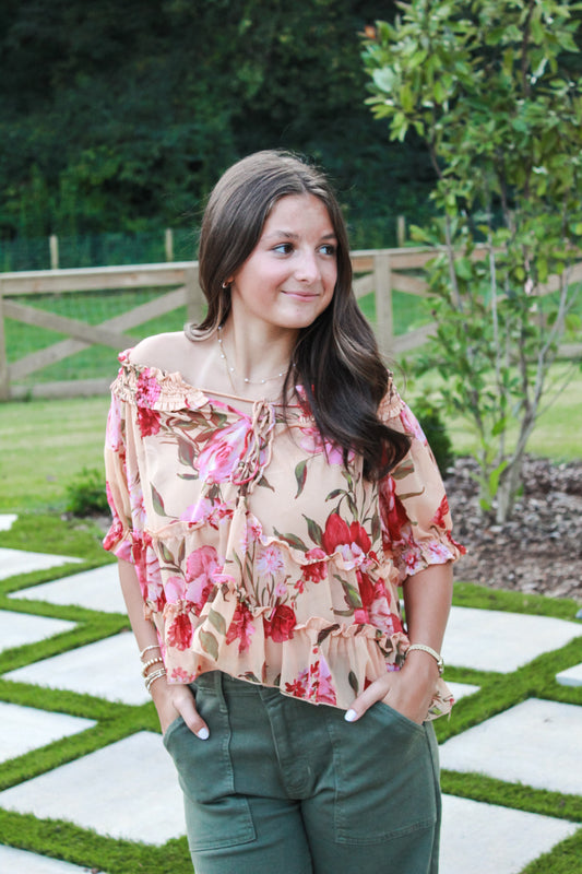 Pauline Floral Ruffled Top