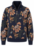 Cheyanne Jacquard Half Zip Sweater