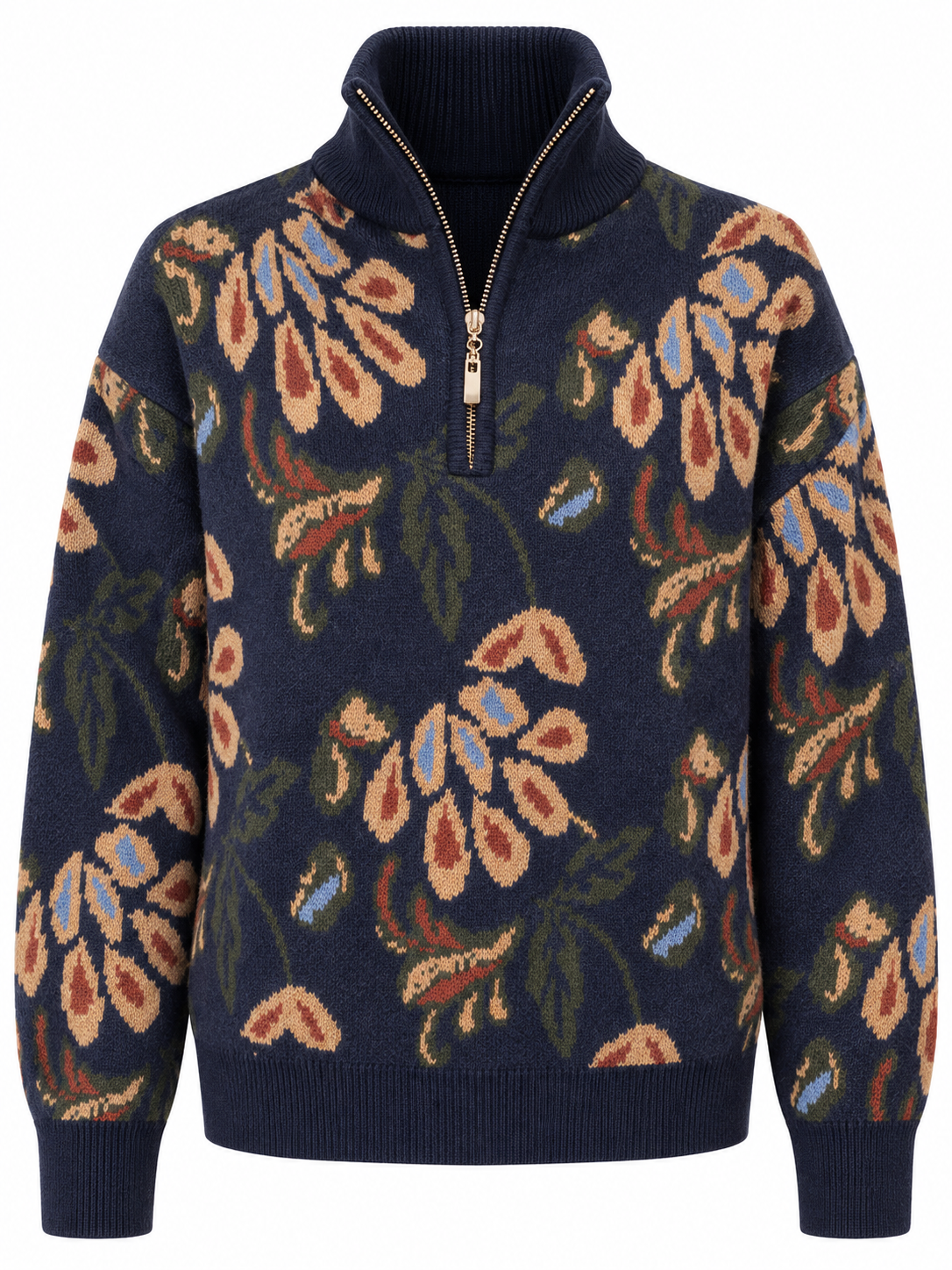 Cheyanne Jacquard Half Zip Sweater