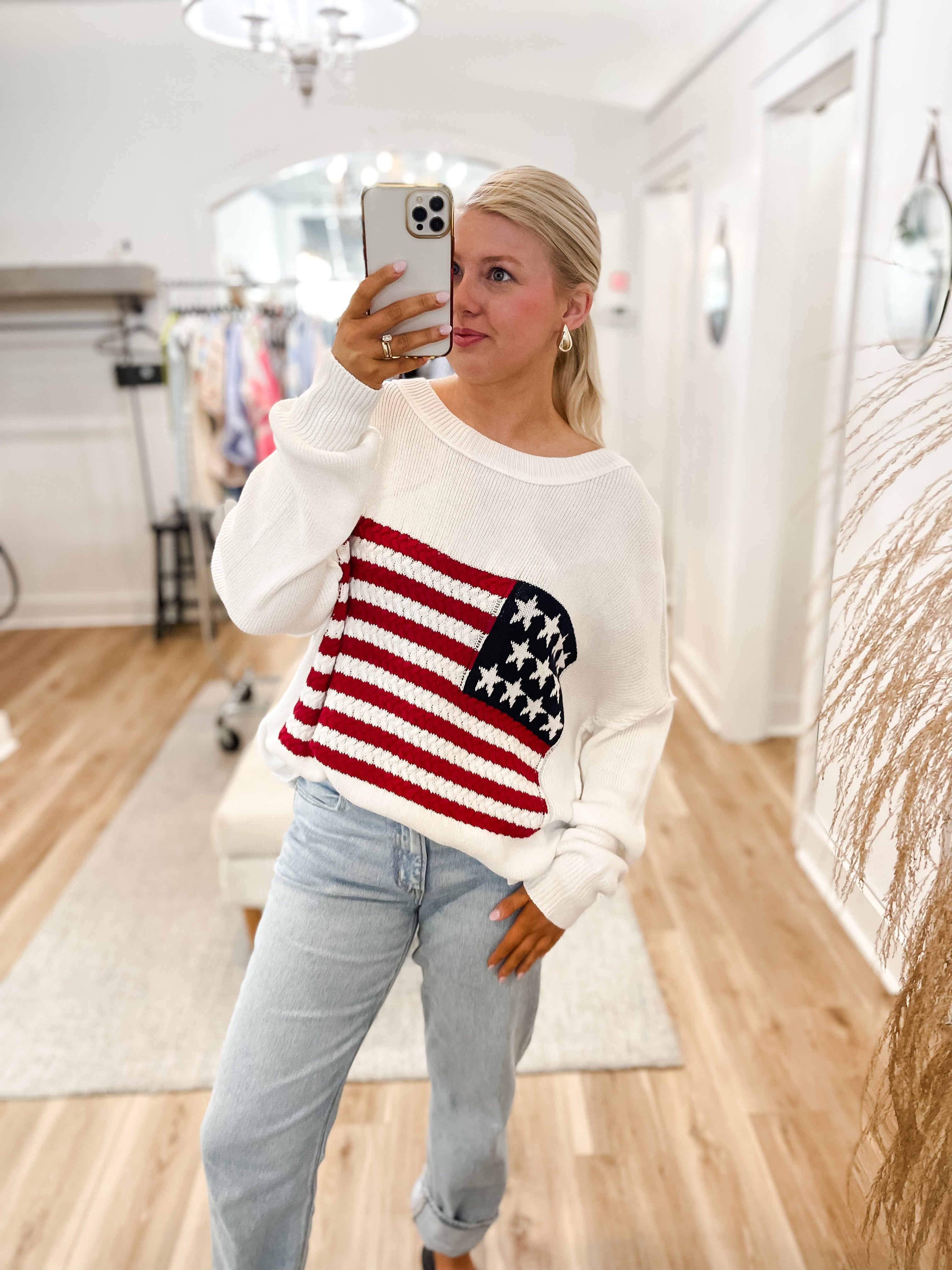 American Flag Sweater