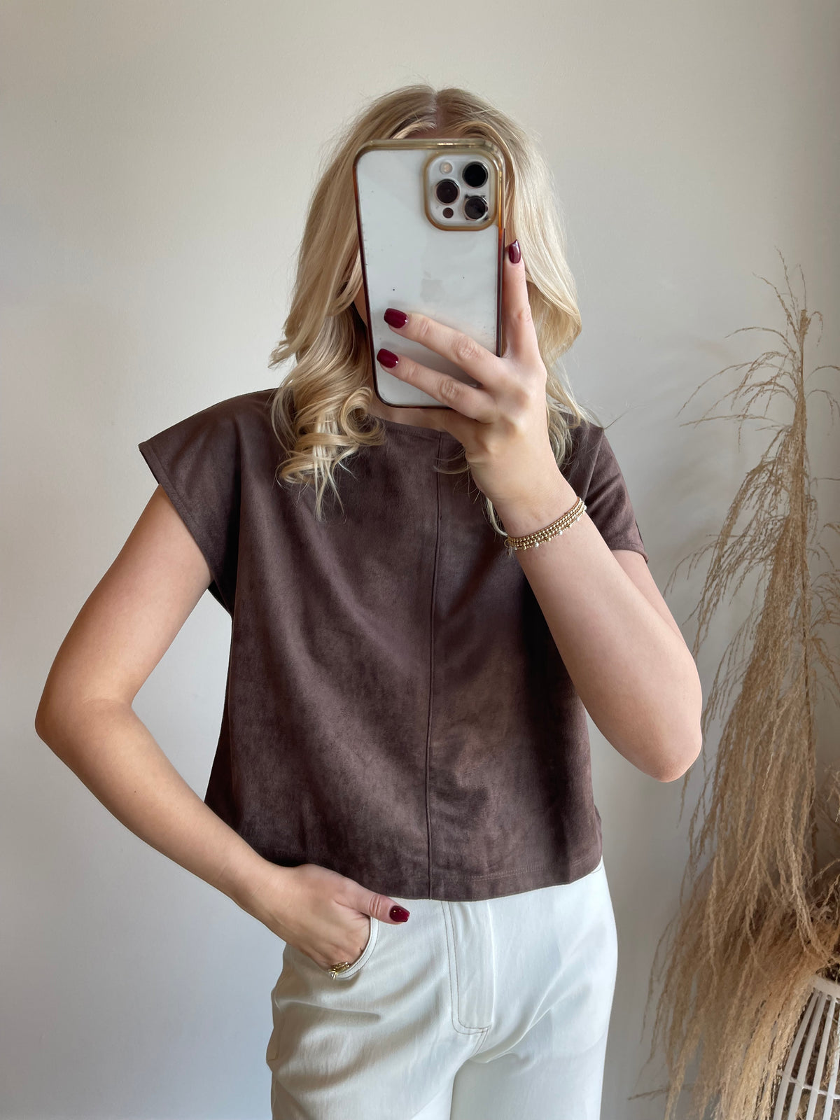 Camille Suede Top