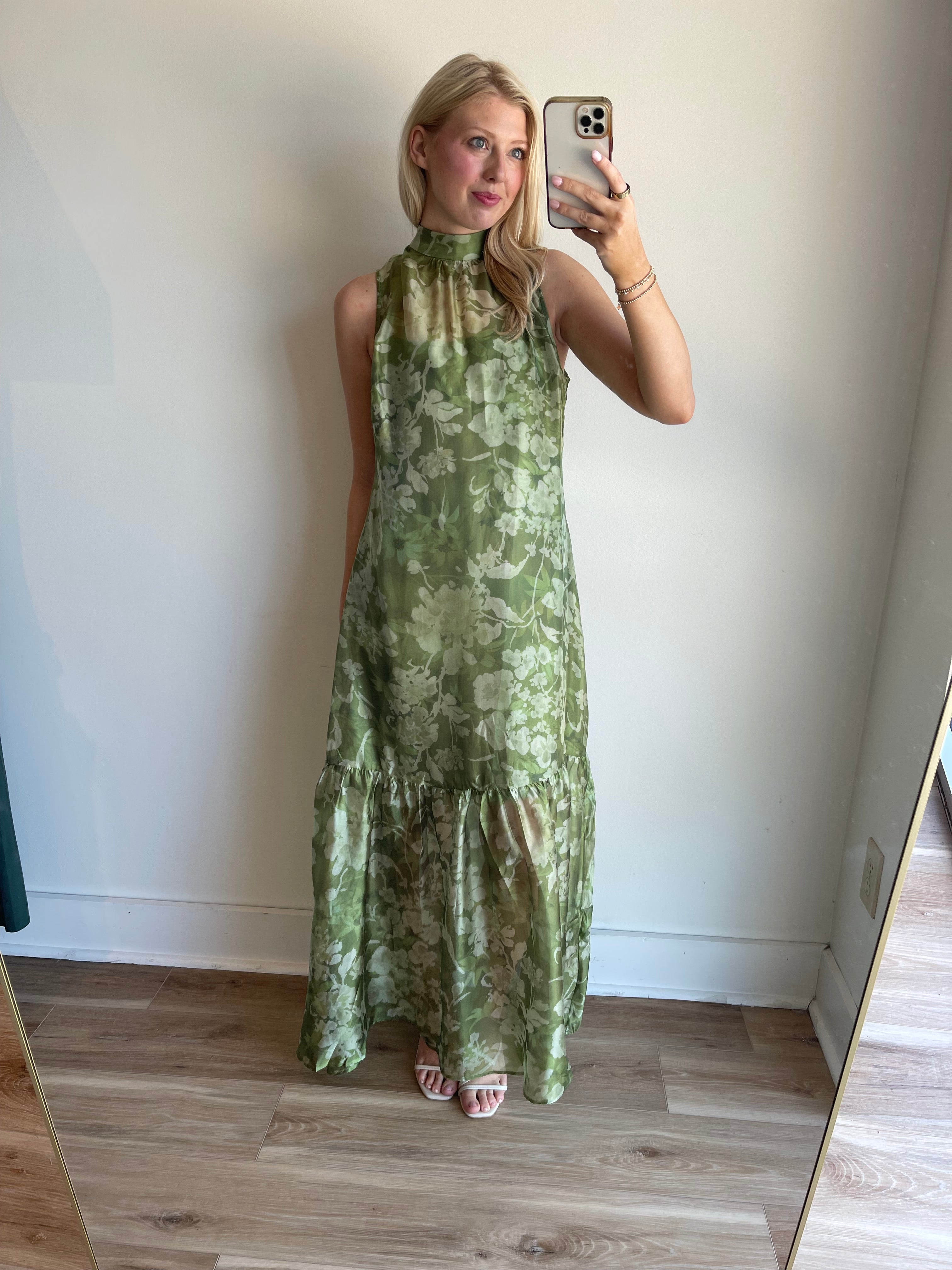 Organza Floral Maxi Dress