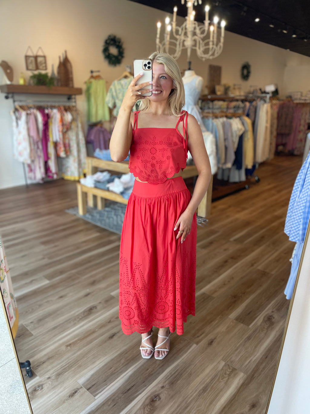 Ashley Eyelet Skirt Set