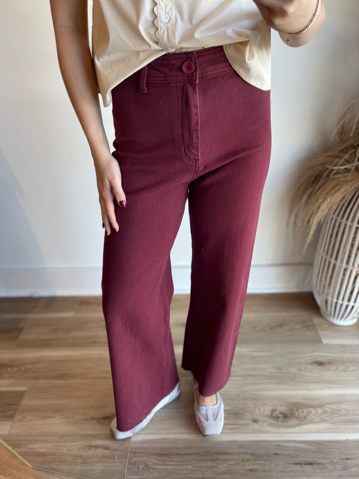Straight Wide Leg Denim Jeans