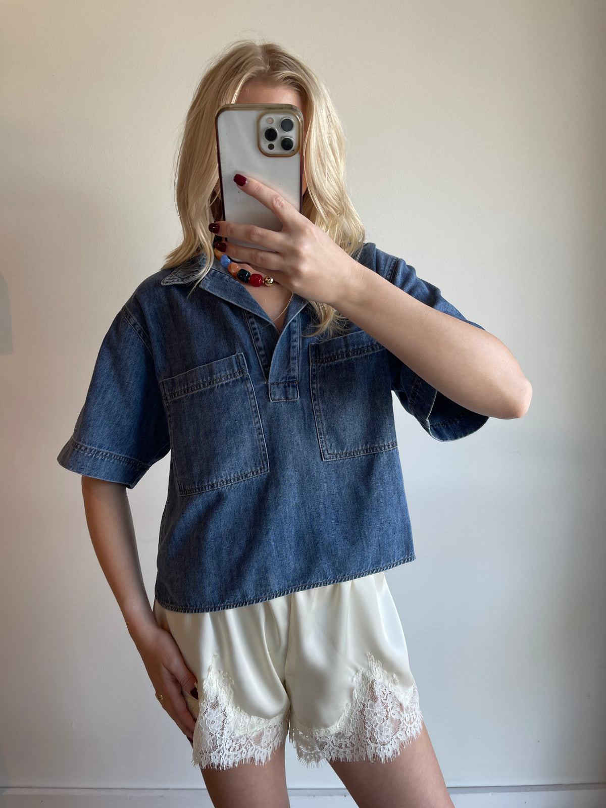 Baker Cropped Denim Top
