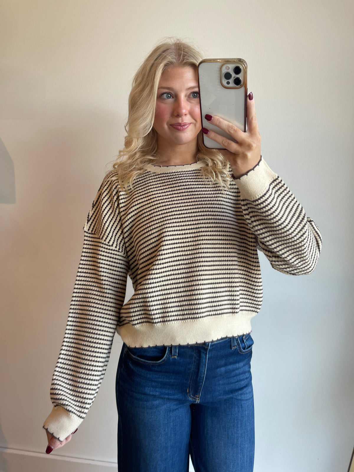 Trina Striped Sweater Top