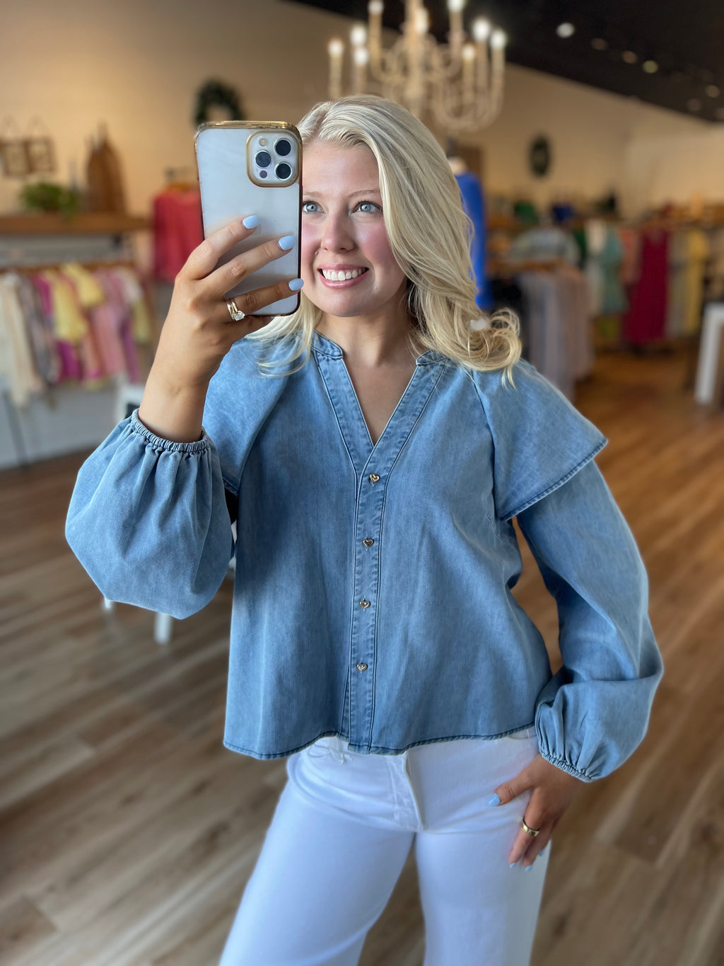 Adeline Denim Blouse
