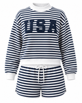 Mid Rise Striped Shorts