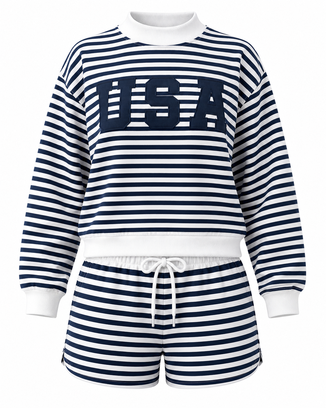 Mid Rise Striped Shorts