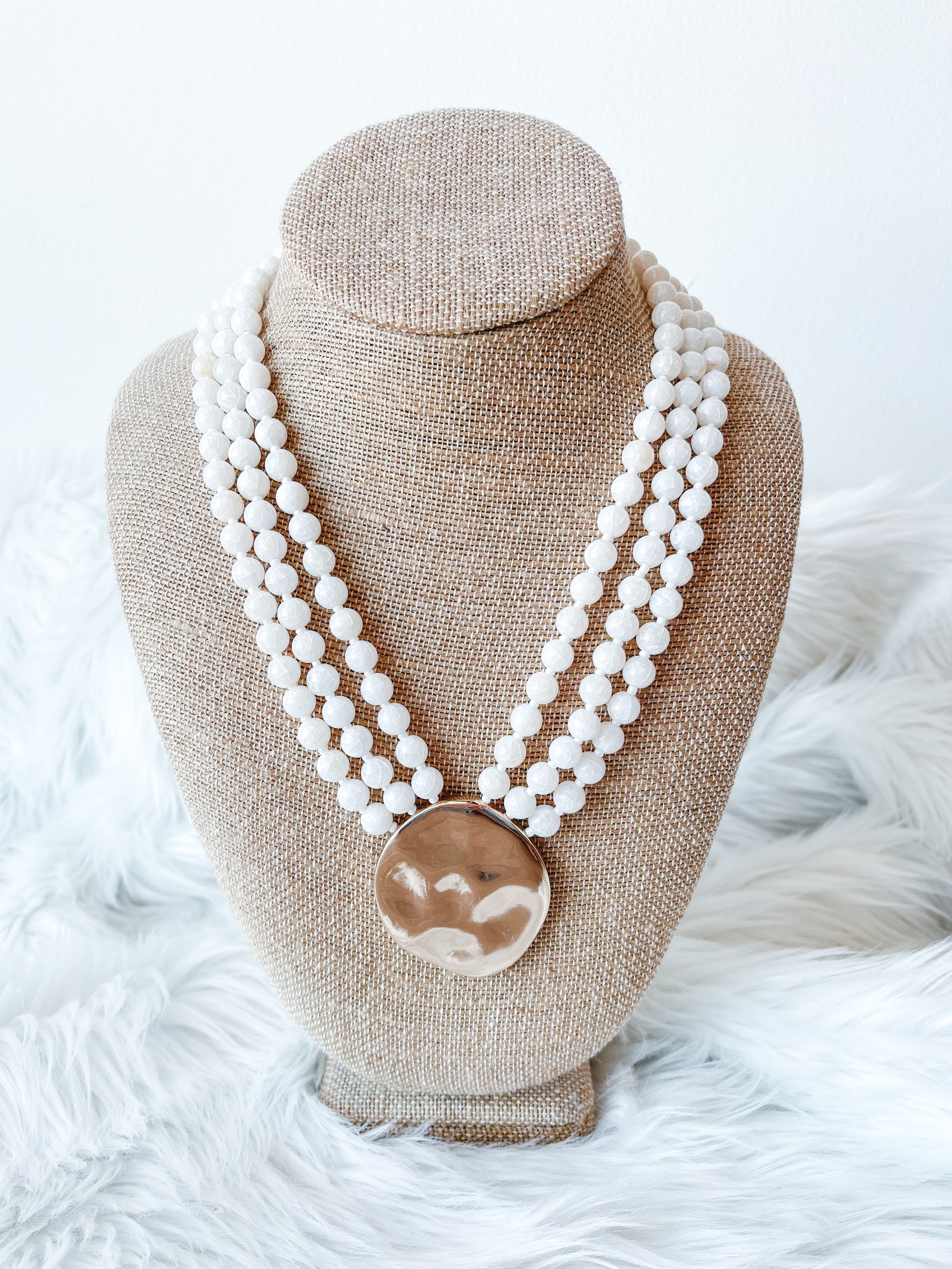 Pendent Marble Bead Necklace