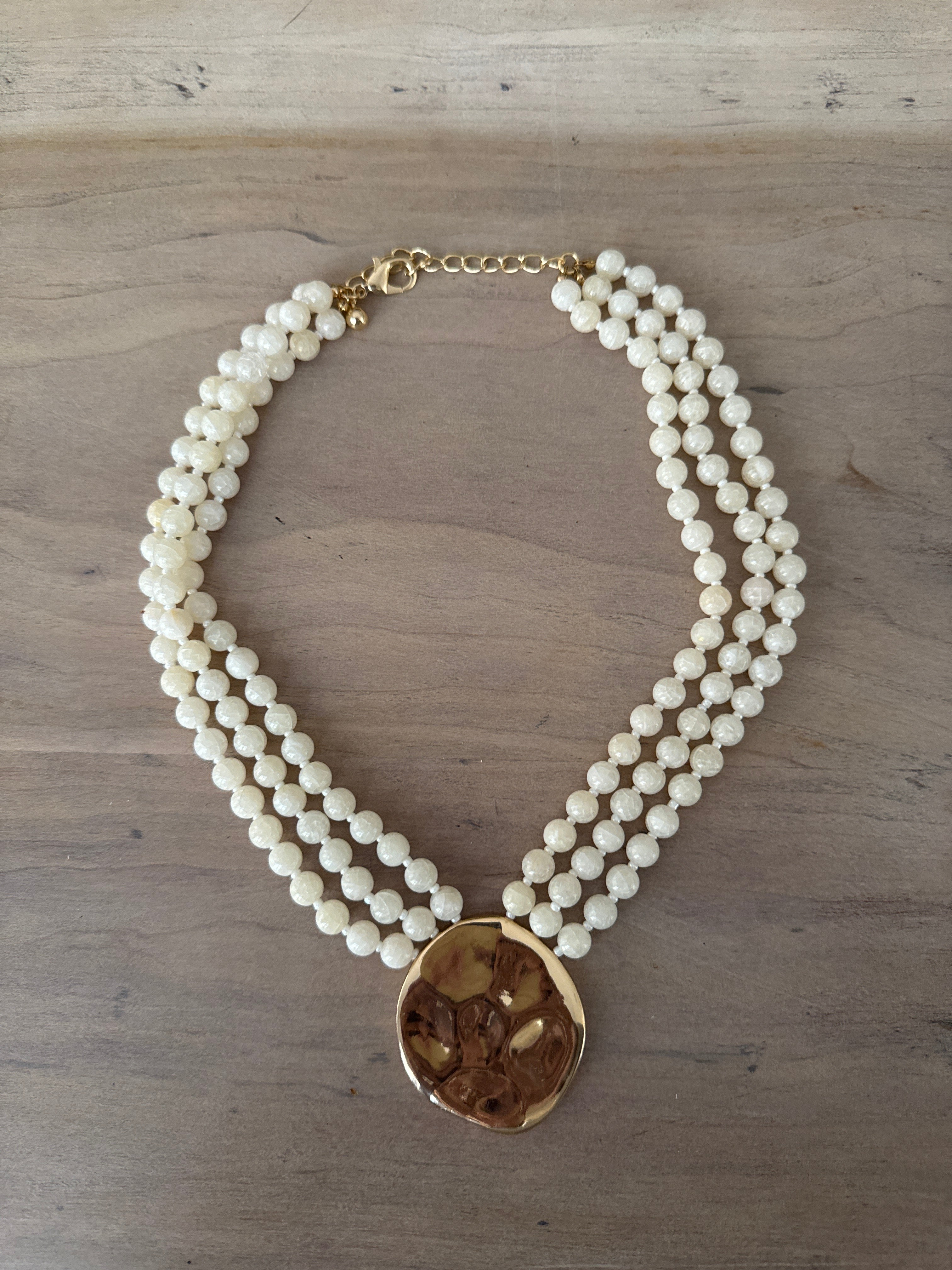Pendent Marble Bead Necklace