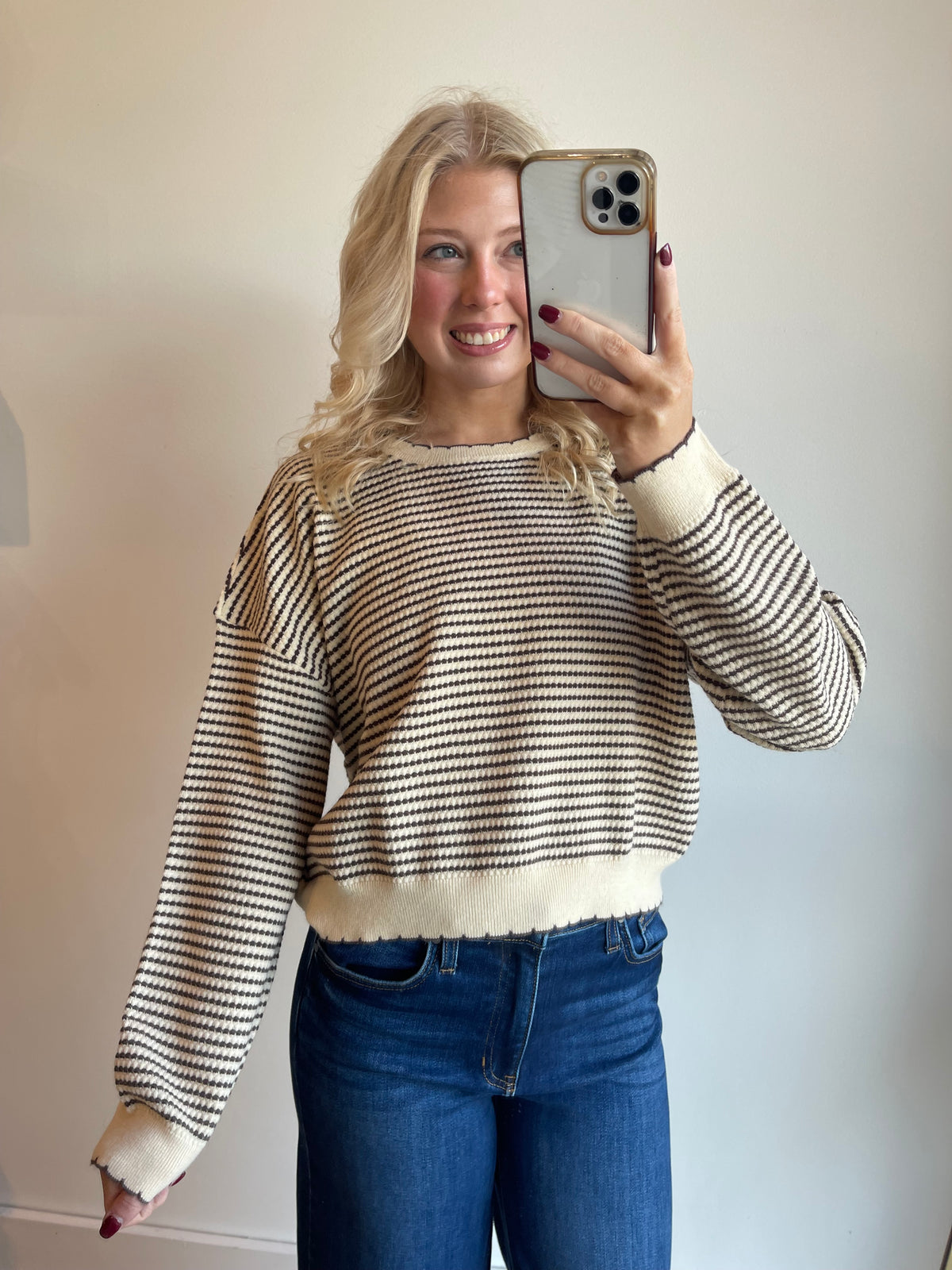 Trina Striped Sweater Top