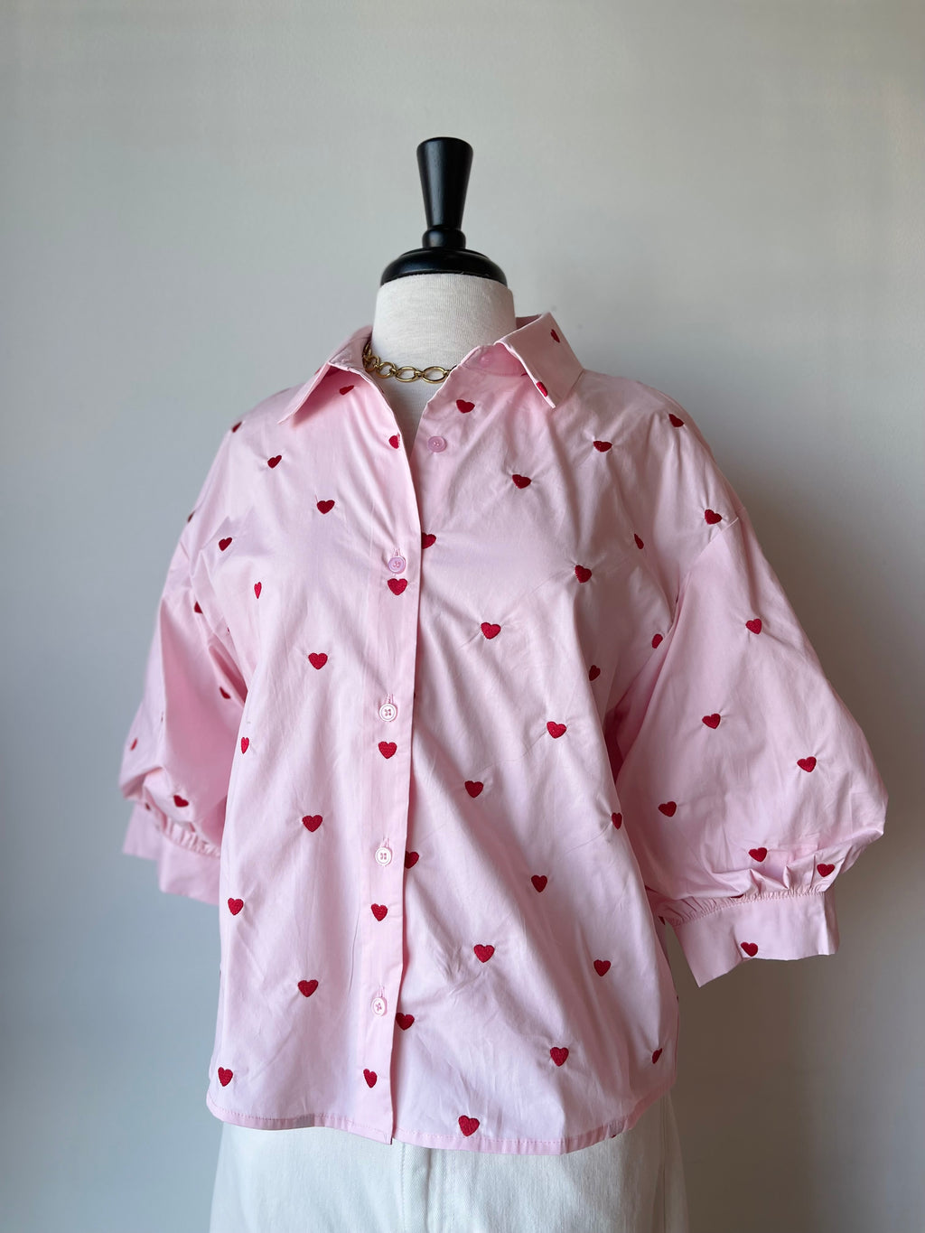 Valentines Heart Button Down Top