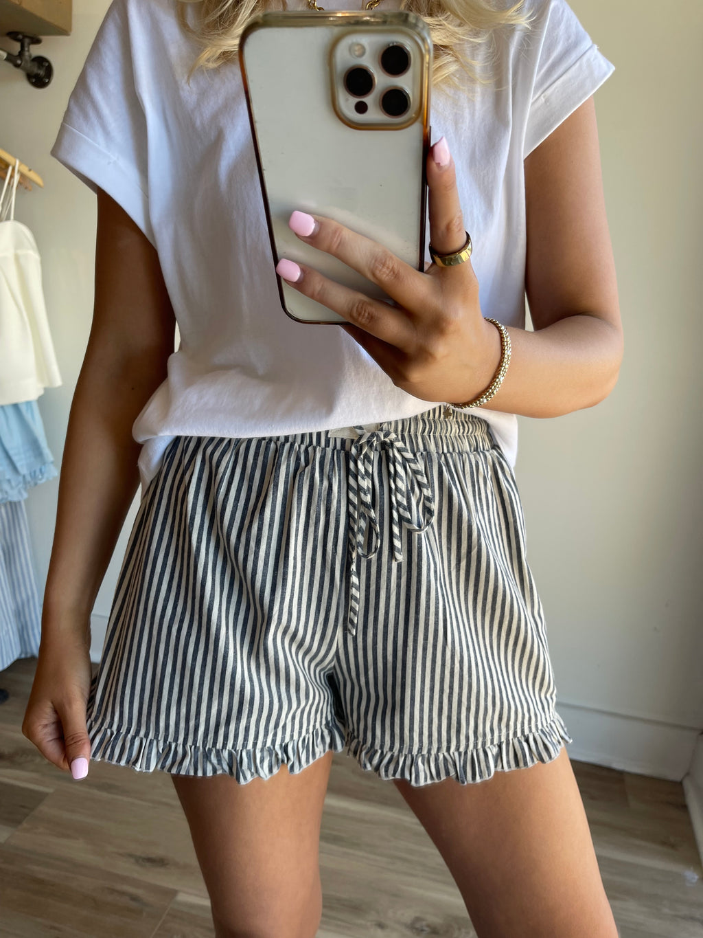 Stripe Ruffle Shorts