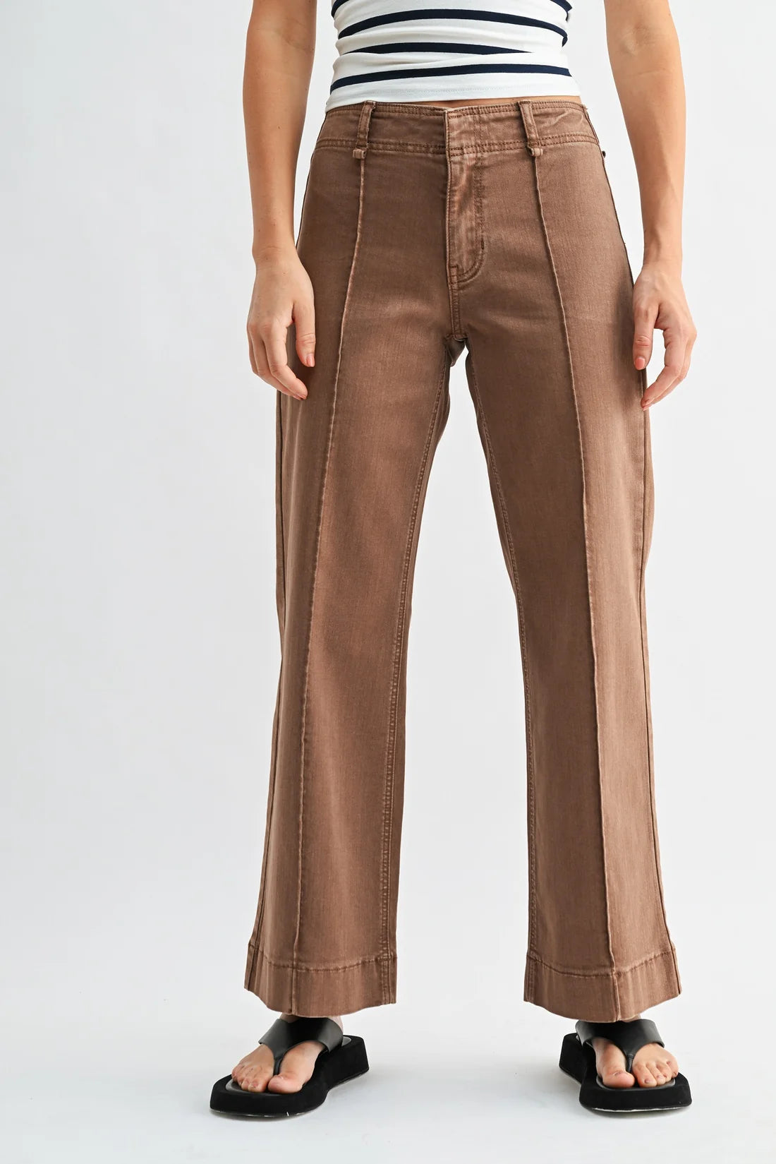 Twill Wide Leg Trousers