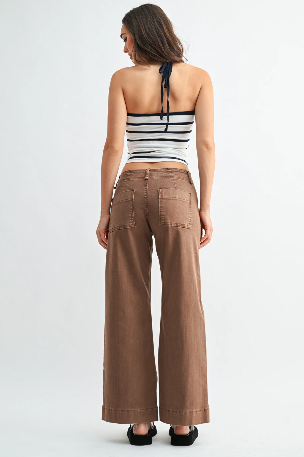 Twill Wide Leg Trousers