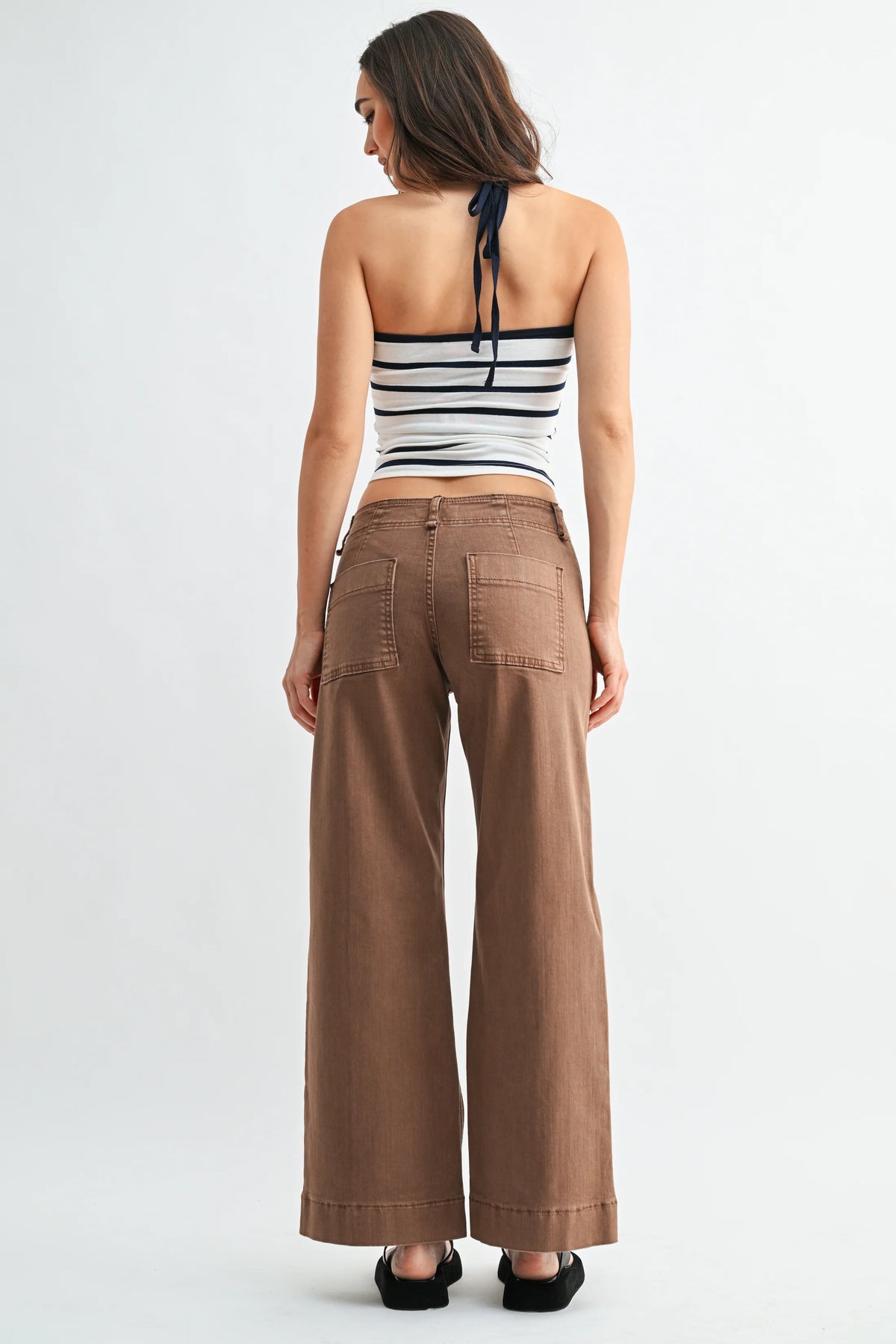Twill Wide Leg Trousers