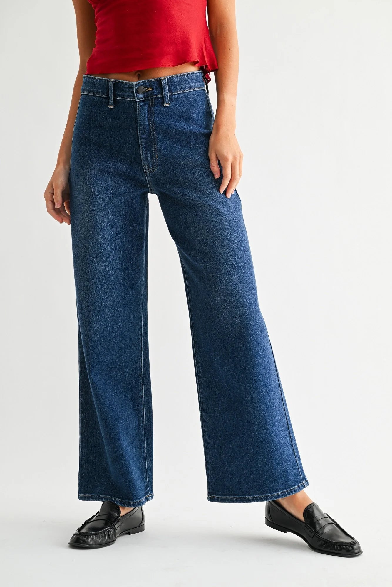 Hidden Pocket Denim Trousers