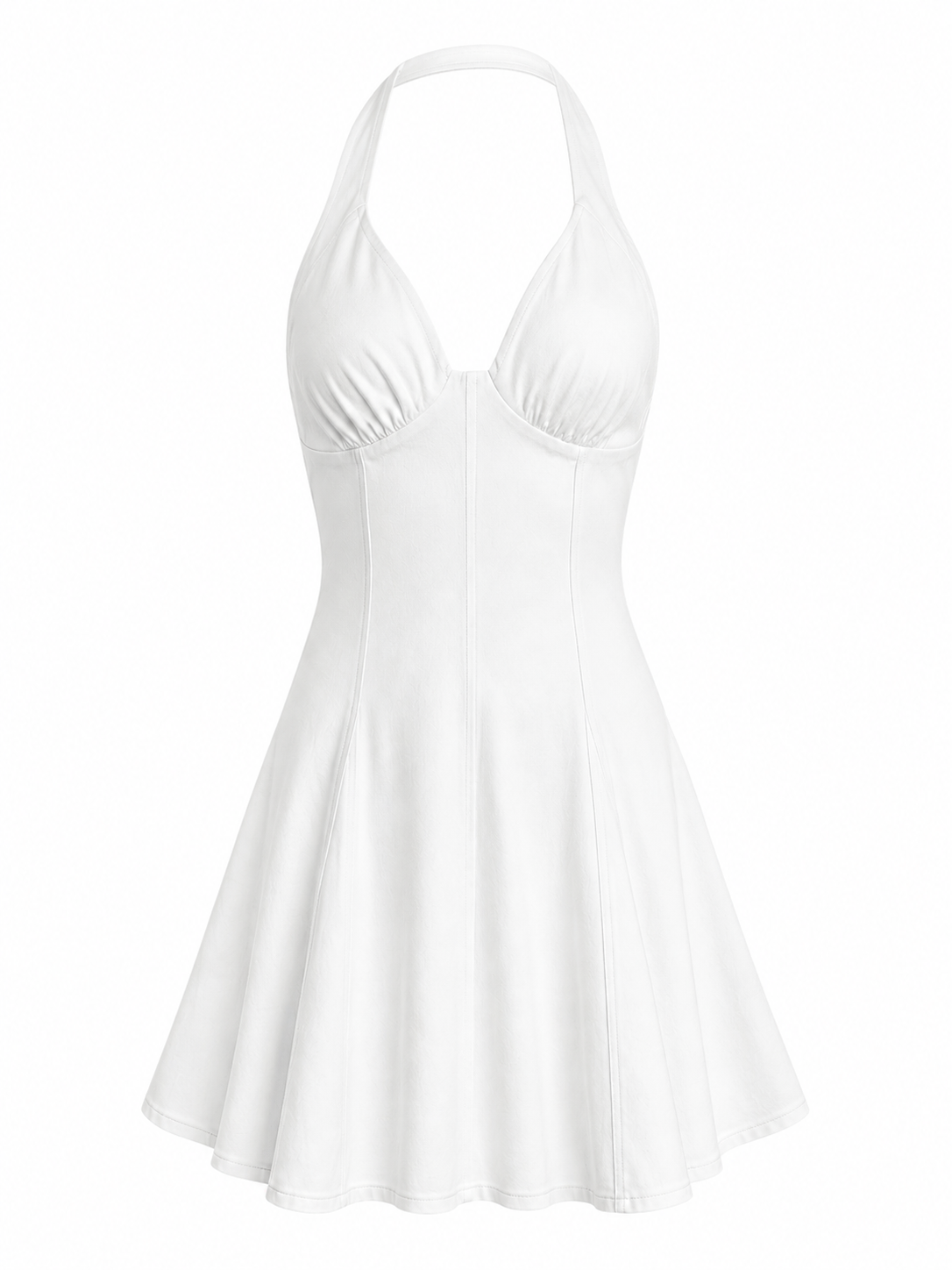 Denim Halter Mini Dress – The Cotton Gin Boutique