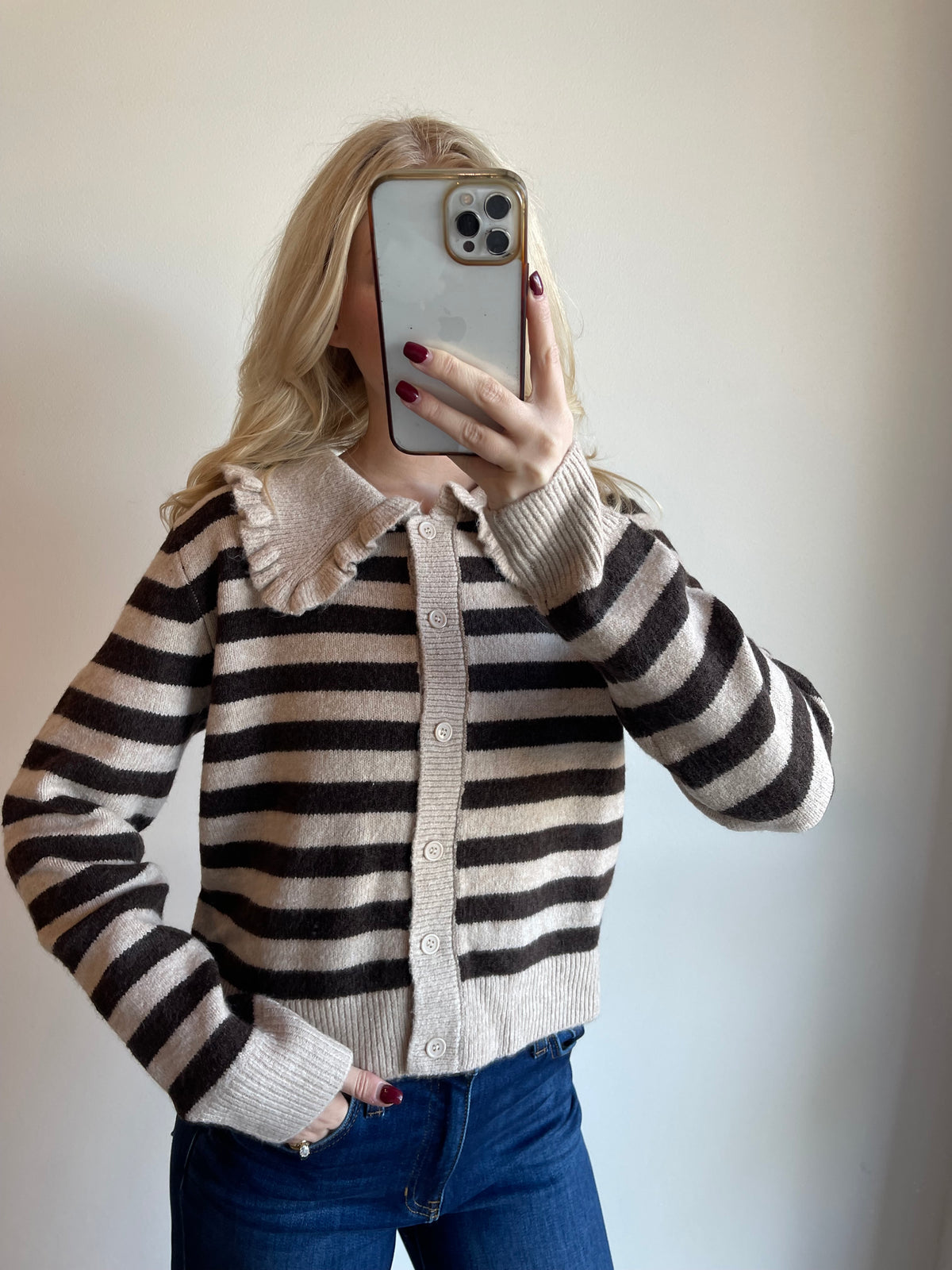 Karlie Stripe Cardigan