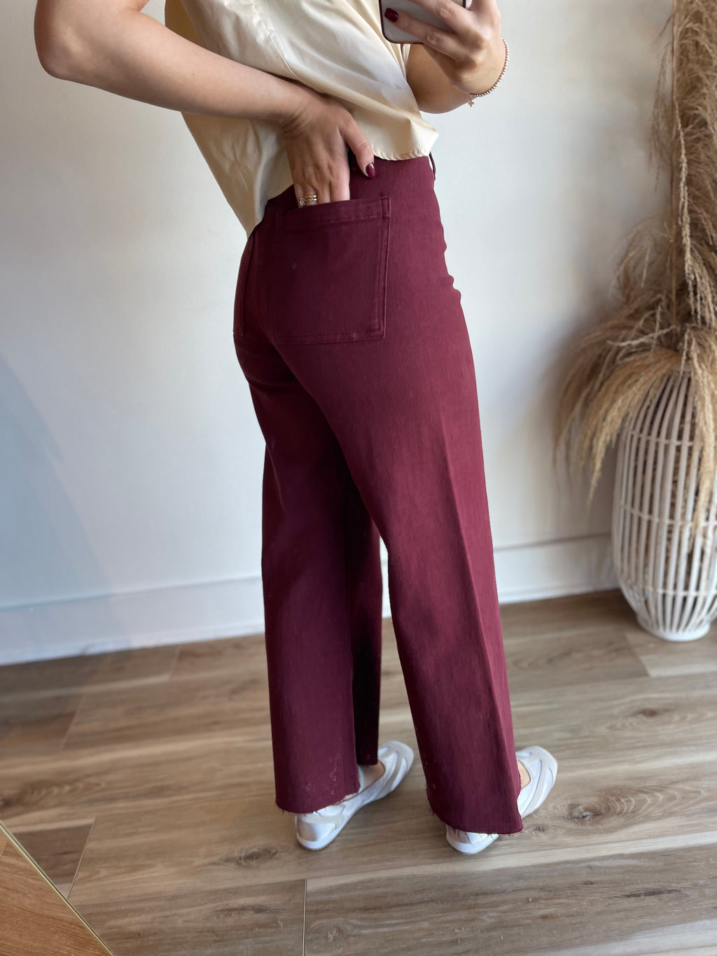Straight Wide Leg Denim Jeans