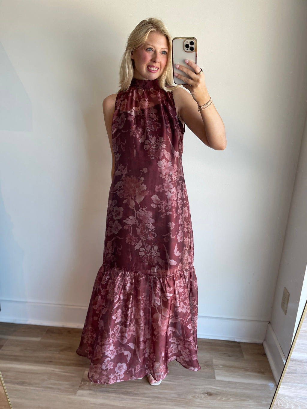 Organza Floral Maxi Dress