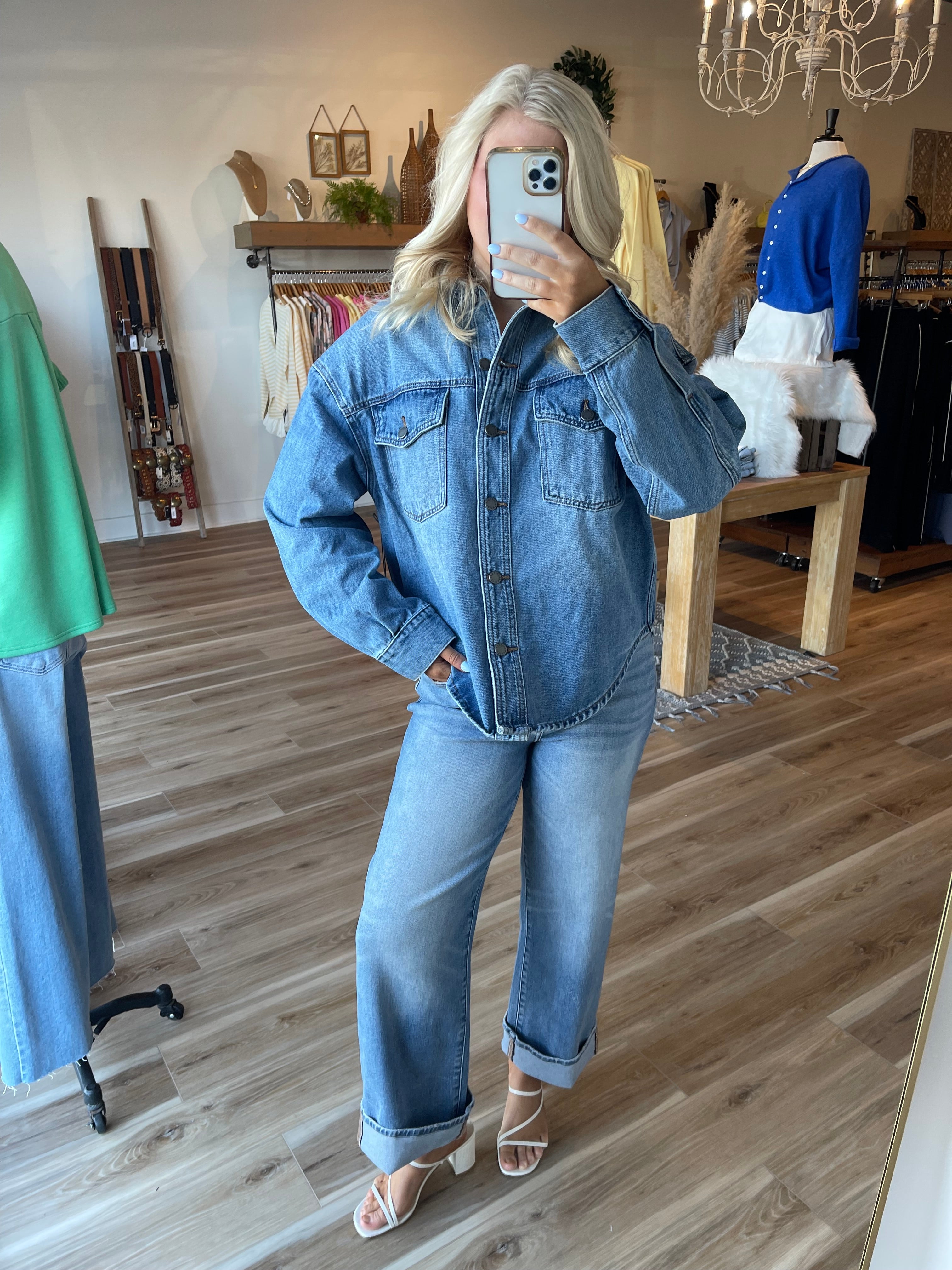 Ella Mid Rise Cuffed Denim