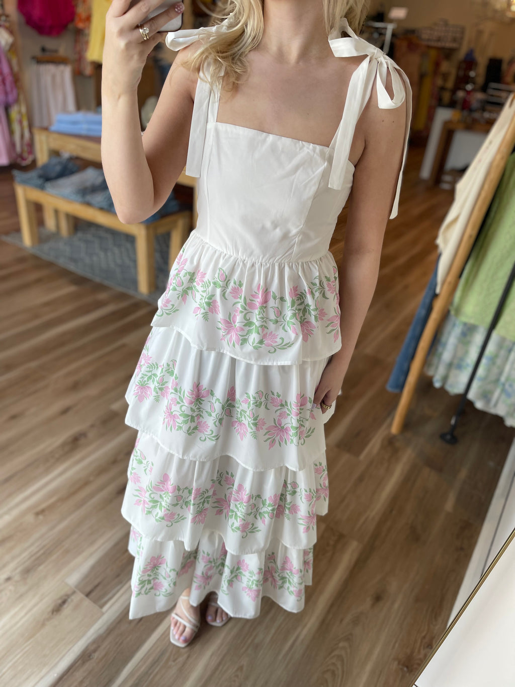 Sage Floral Maxi Dress