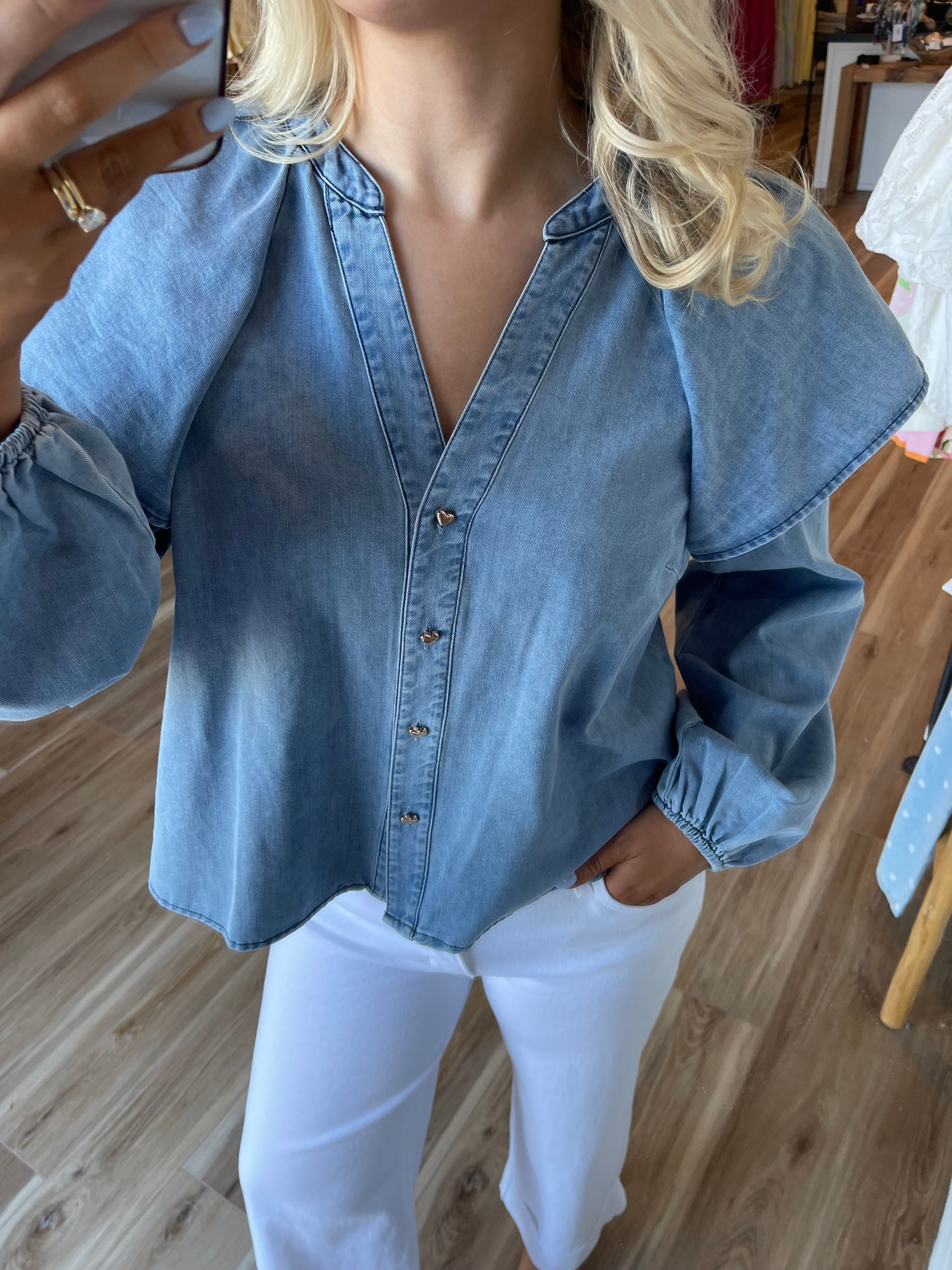 Adeline Denim Blouse