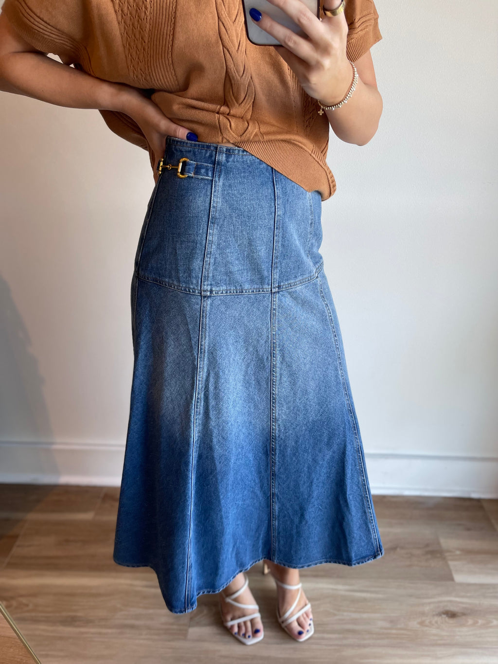 Darby Denim Midi Skirt