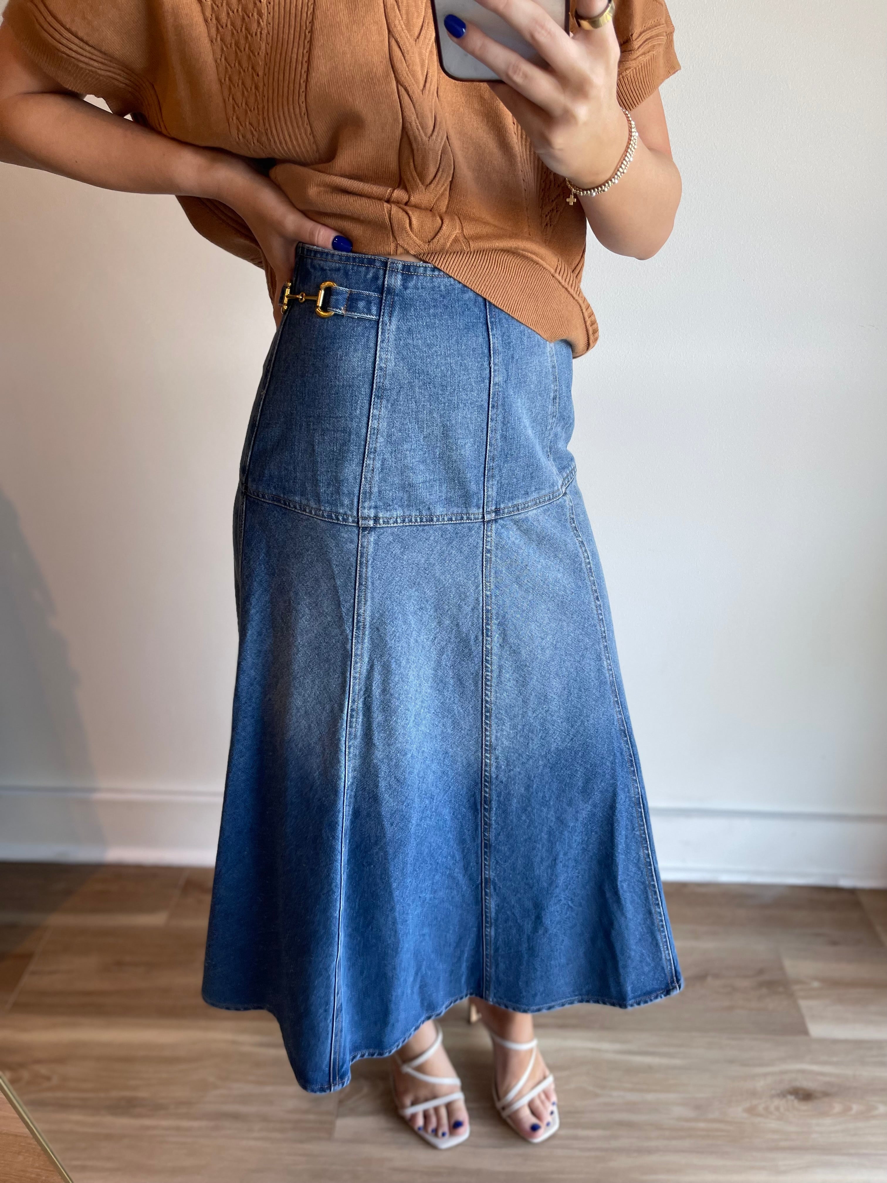 Darby Denim Midi Skirt