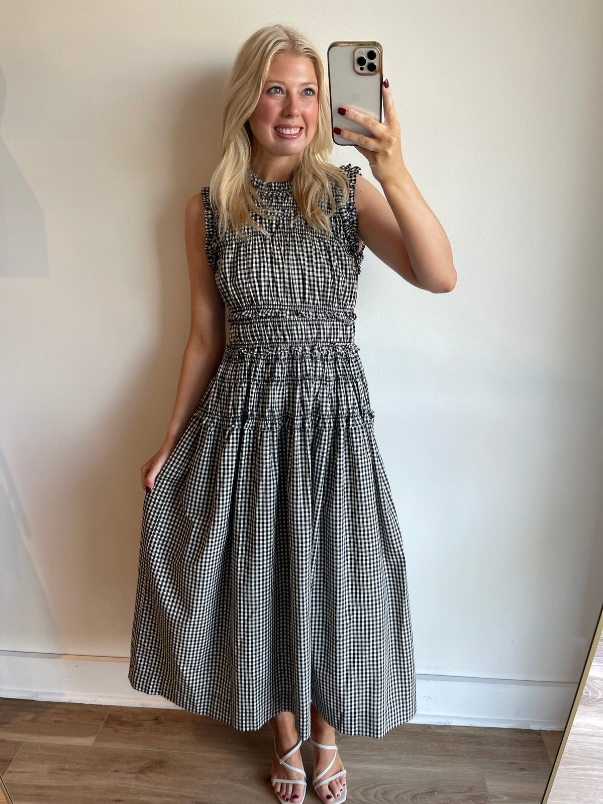 Kirsten Gingham Midi Dress
