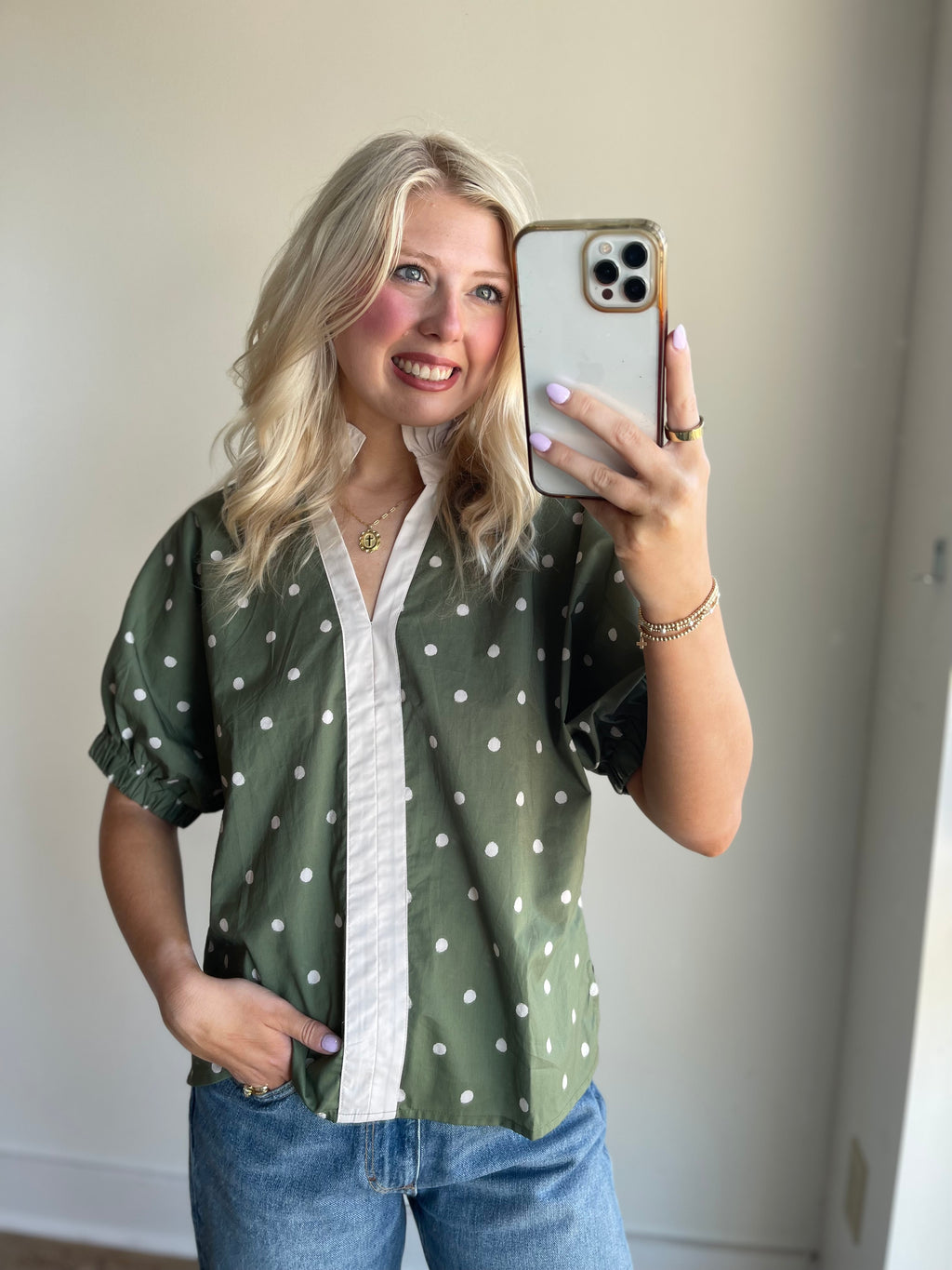 Hattie Polka Dot Top