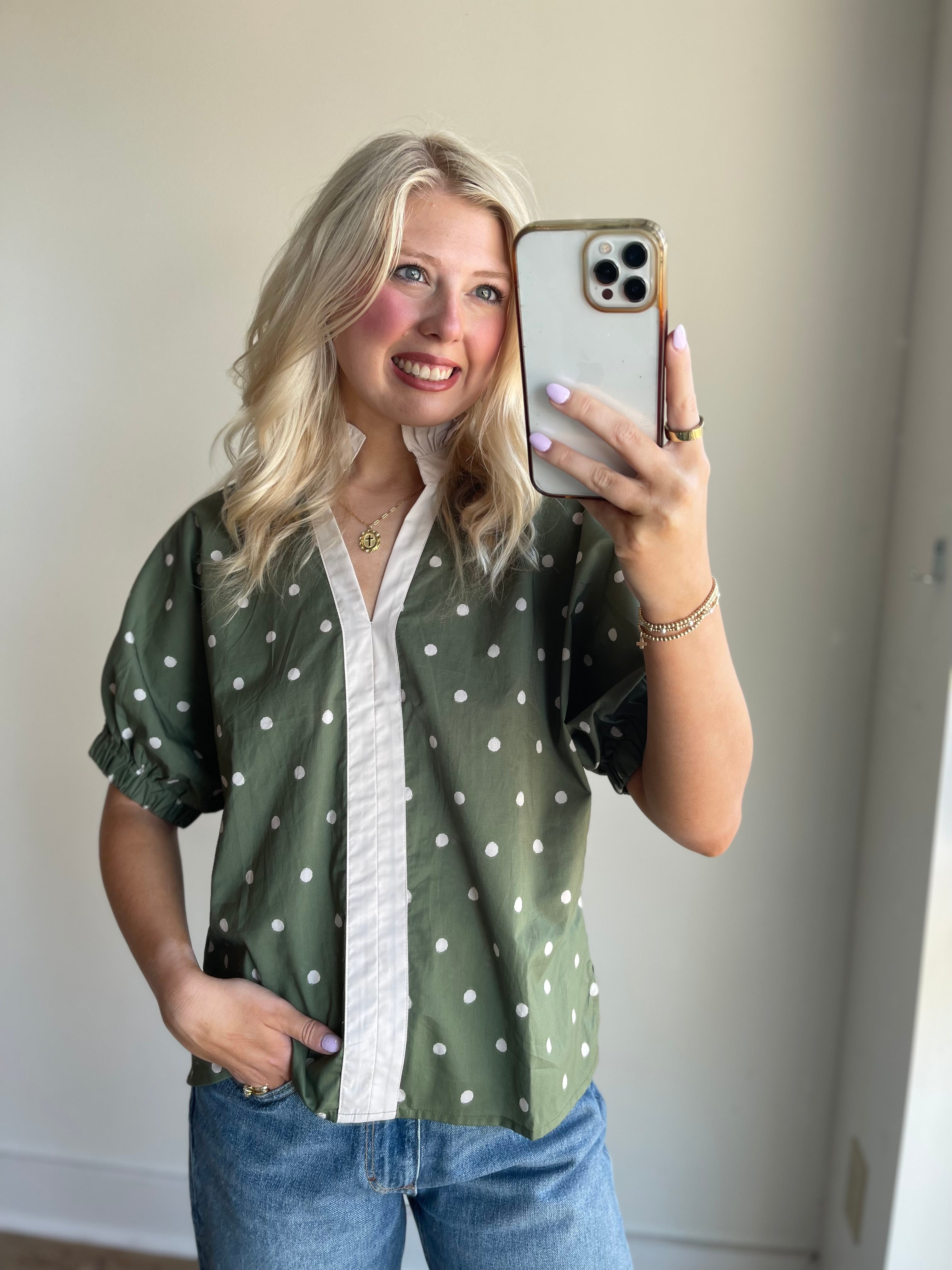 Hattie Polka Dot Top