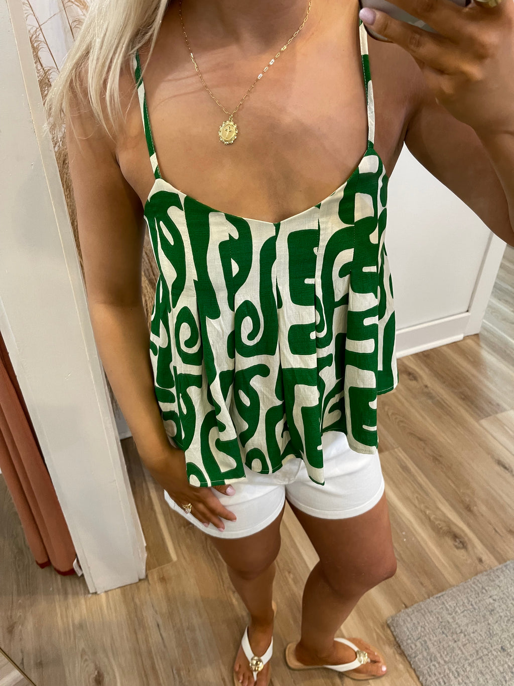 Geo Pleated Top