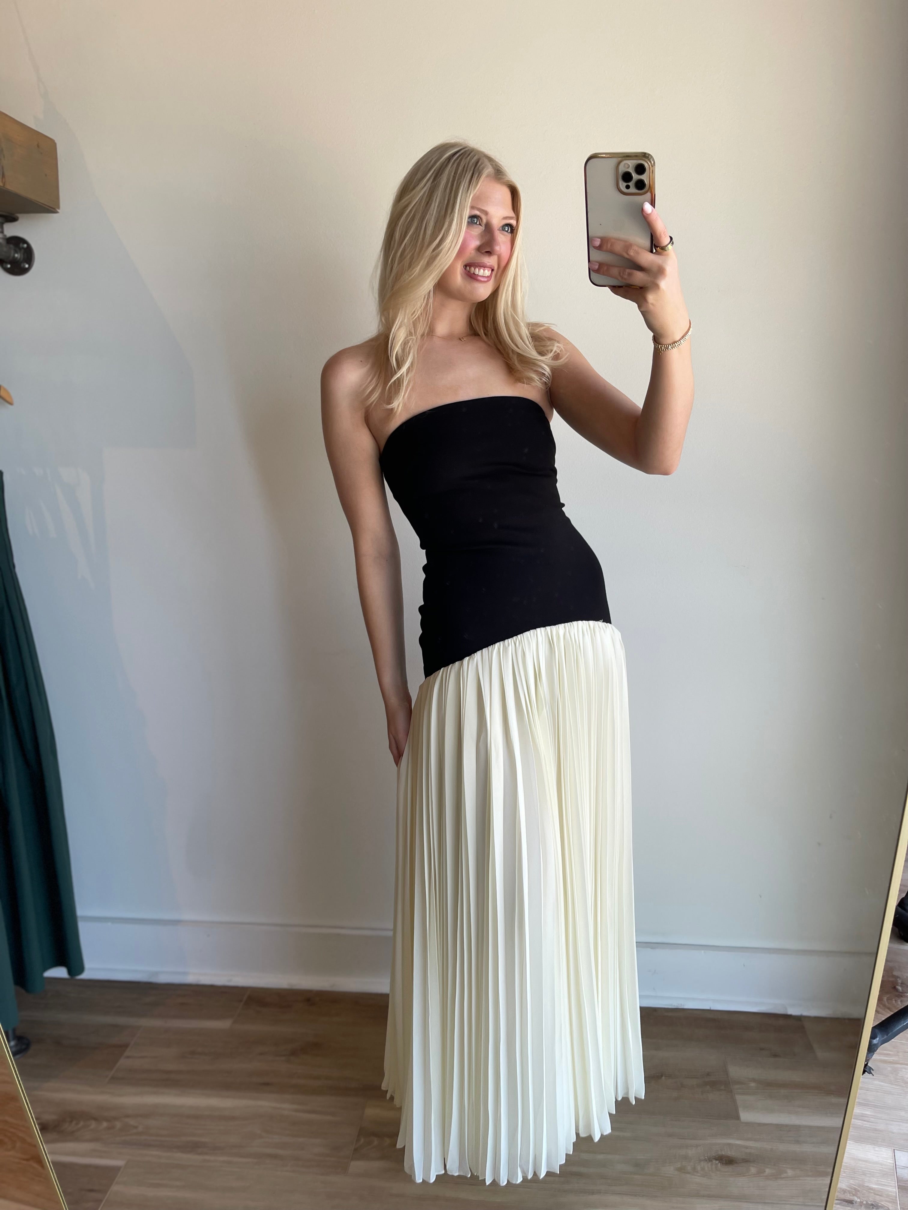 Evie Pleated Maxi Dress
